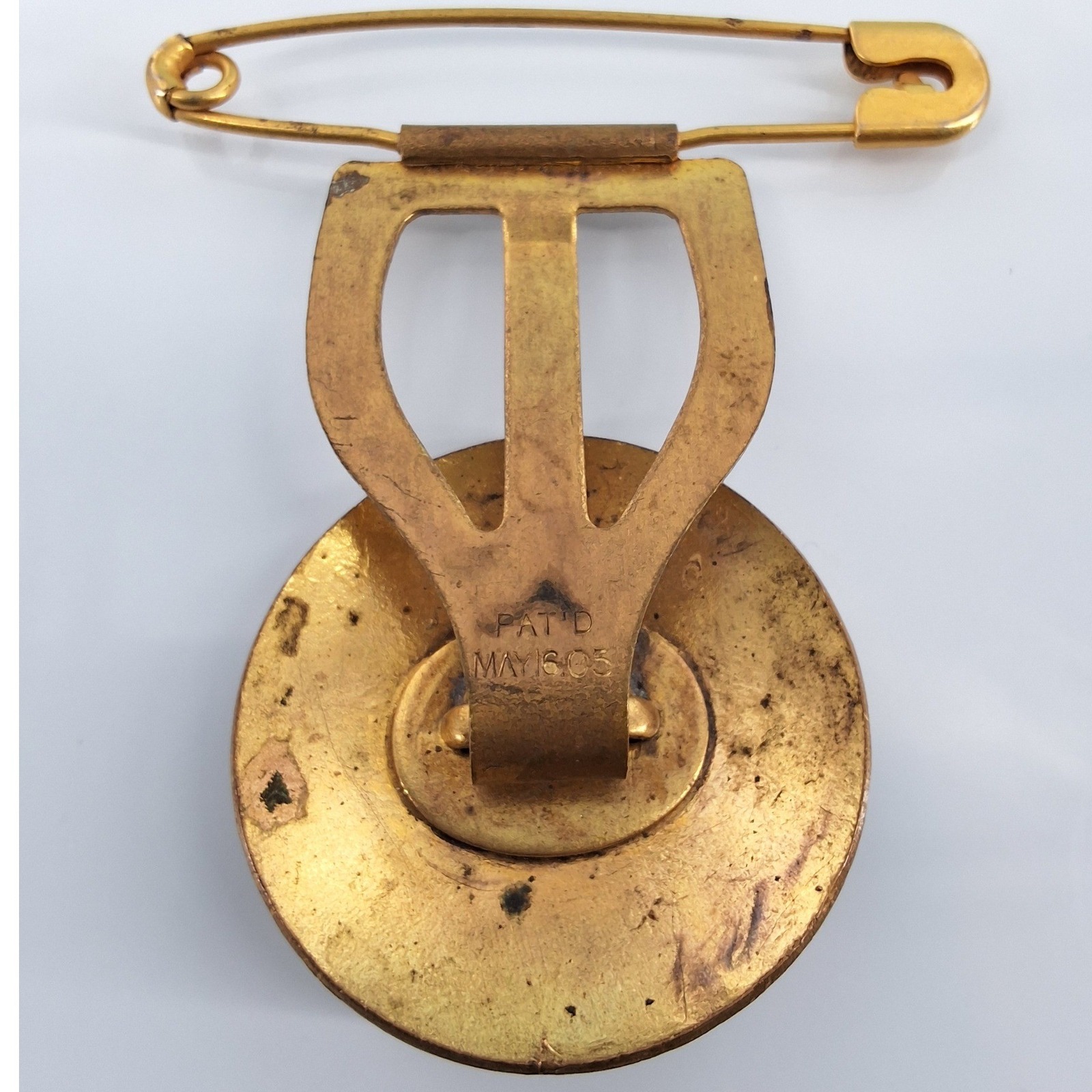 Antique 1905 Patented Satsuma Earthenware Button Brooch Japanese Meiji Sash Pin - View 11