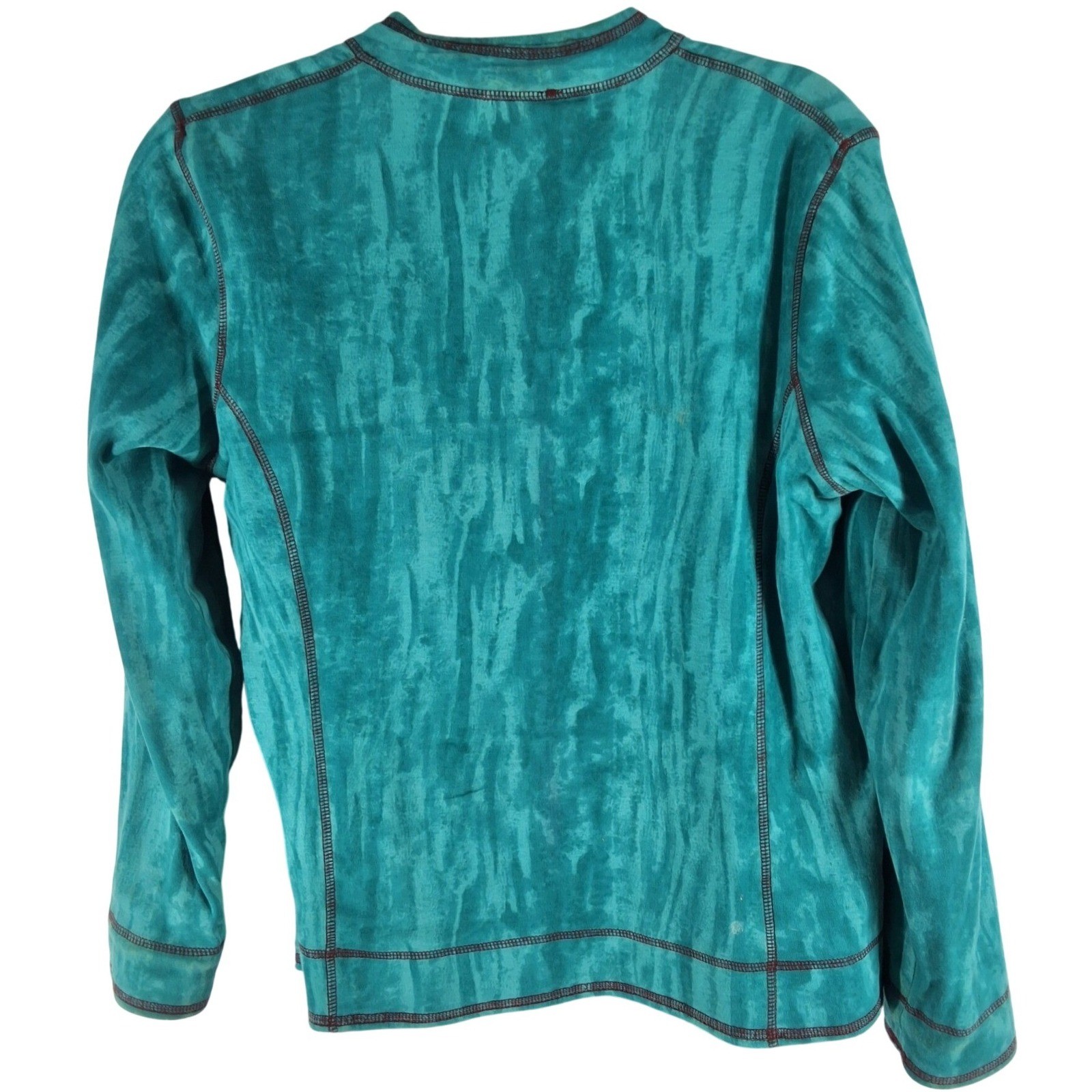 Coldwater Creek Indigo Moon Reversible Embroidered Jacket Orange Teal Artsy M - View 4