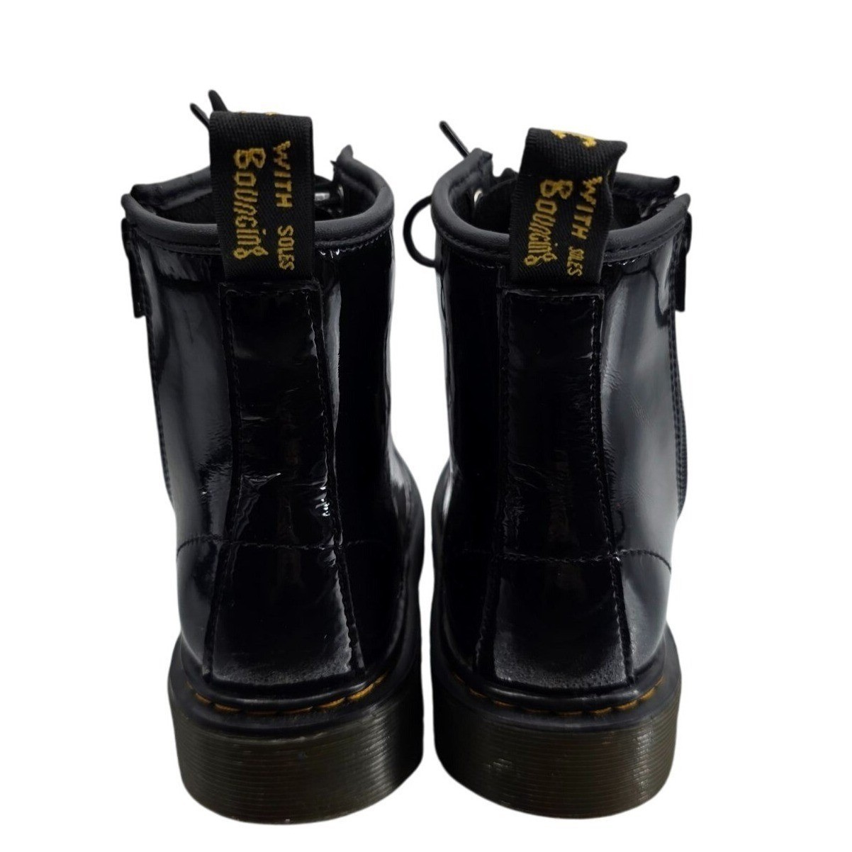 Dr. Martens 1460 J Black Patent Leather Boots Youth Size 2 US Zip - View 6