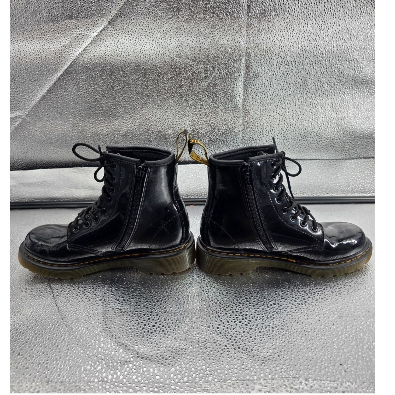 Dr. Martens 1460 J Black Patent Leather Boots Youth Size 2 US Zip - View 8