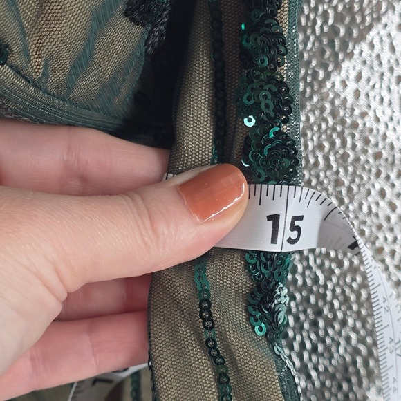 L'Atiste Emerald Green Sequin Art Deco Mermaid Gown Formal Prom Dress StraplessL - View 7