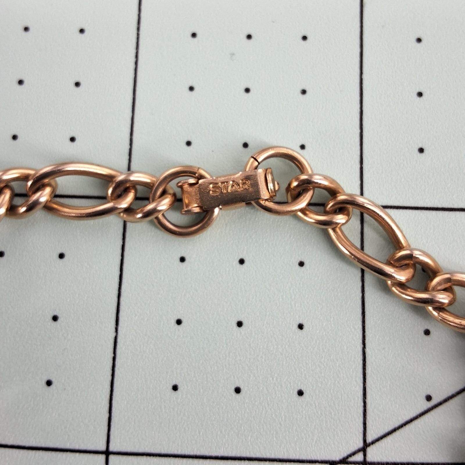 Vintage STAR Musical Instrument Charm Bracelet Gold Tone Faux Pearl - View 8