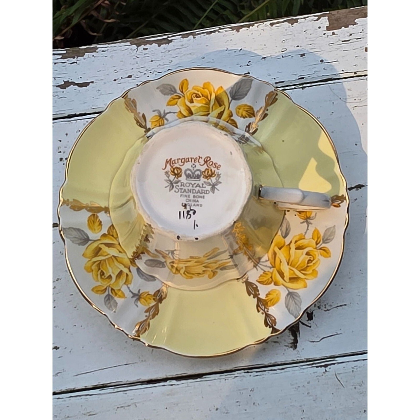Margaret Rose Royal Standard Yellow Rose Bone China Teacup & Saucer Set Vintage - View 8