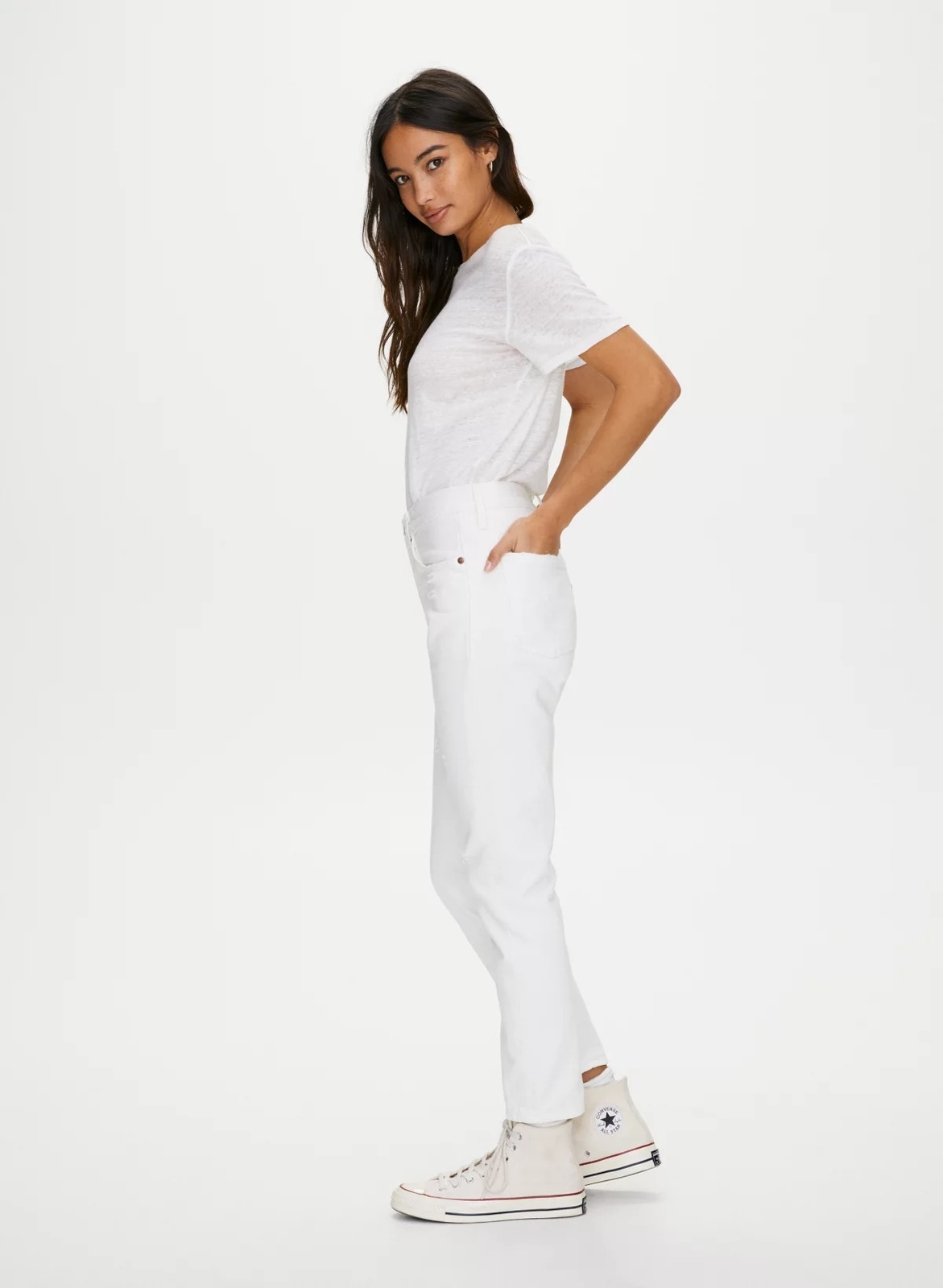 Levi's Premium 501 Skinny White Distressed Jeans W26 L28 Button Fly - View 6