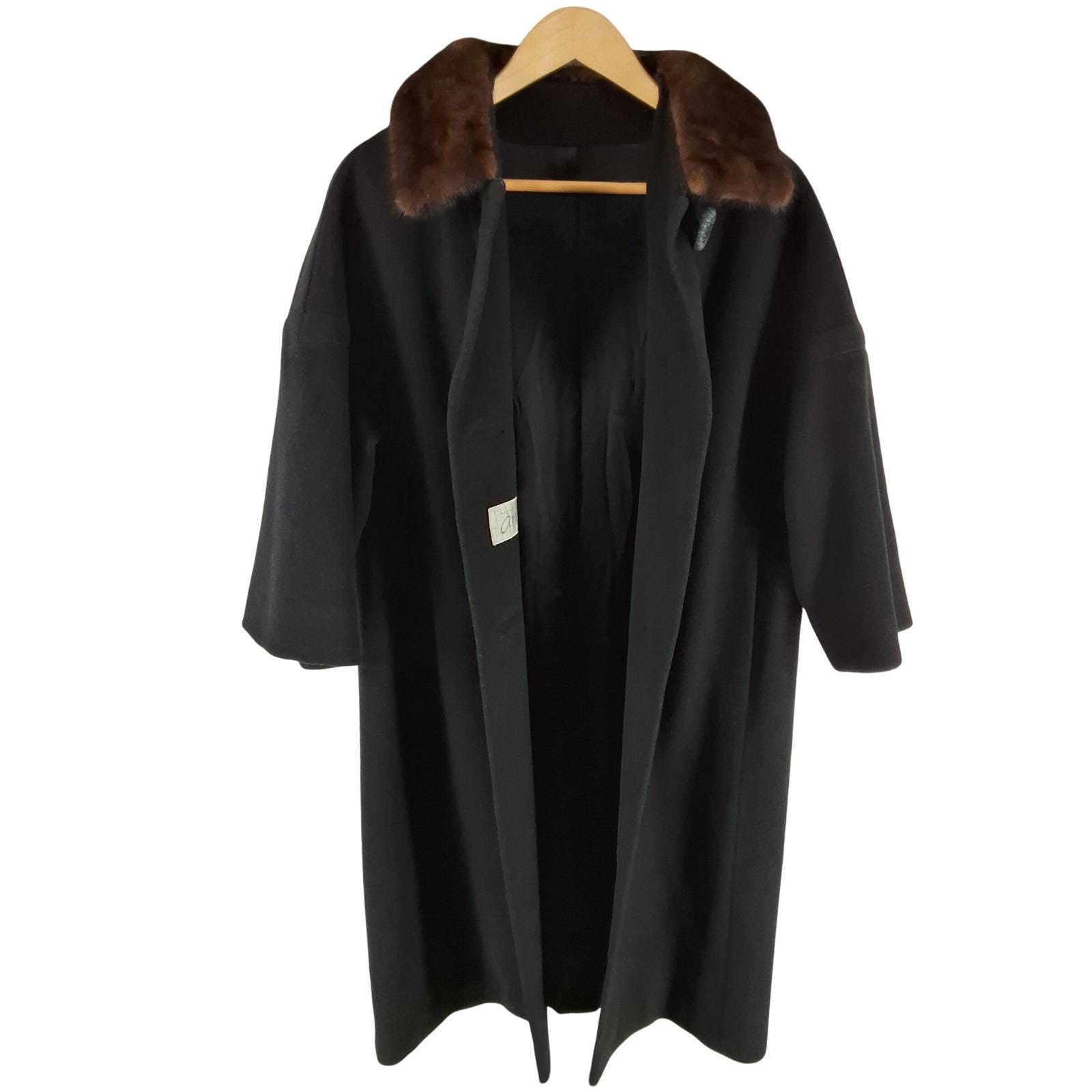 Vintage Ardoni California Wool Coat Mink Fur Collar ILGWU Union Made 60s M - View 7