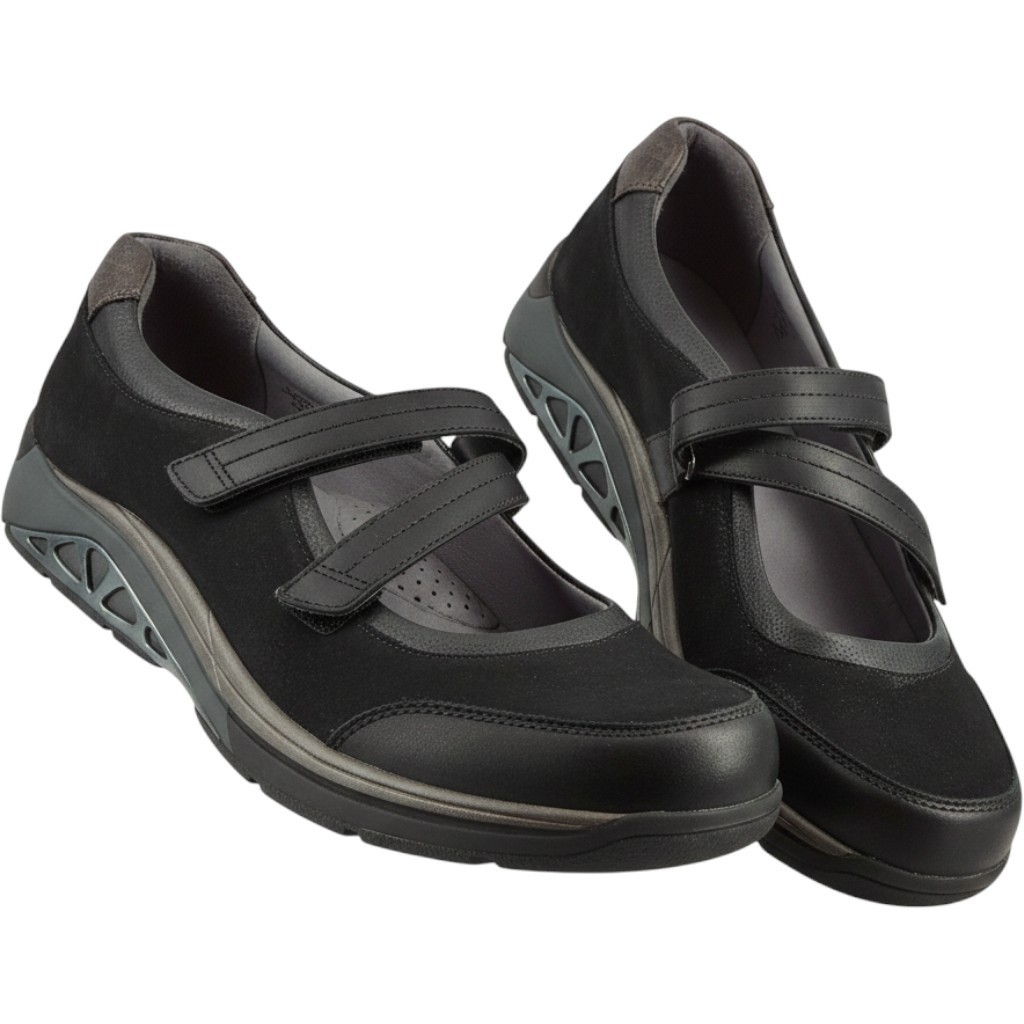 Aravon Revshow Black Leather Suede Double Strap Mary Jane Shoes Size 10