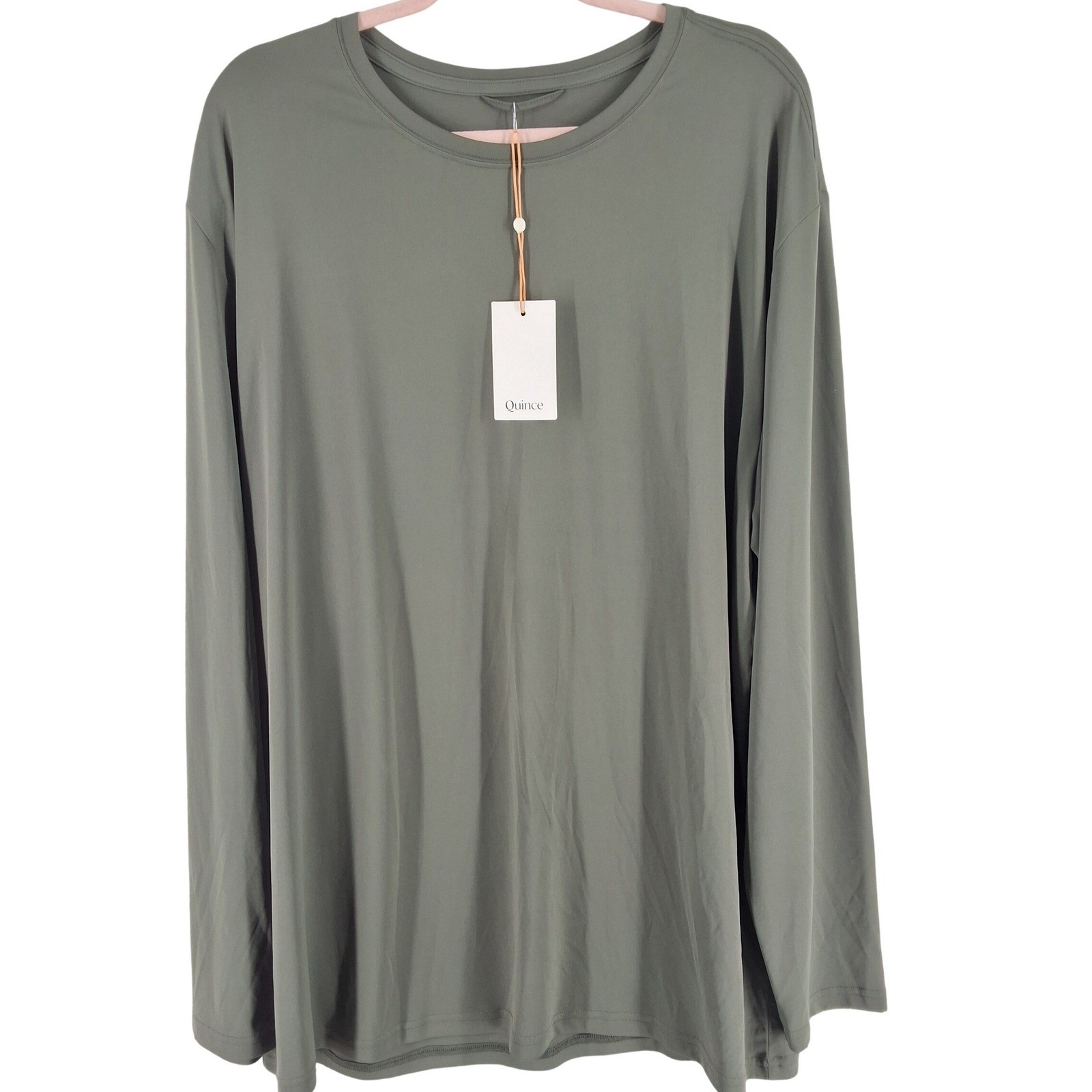 Quince Ultra-Soft Tencel Modal Long Sleeve Tee Heritage Olive Green XXL NWT - View 3