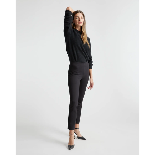 Quince Ultra-Stretch Ponte Pintuck Ankle Pant Black Inseam 27 Small New - View 4