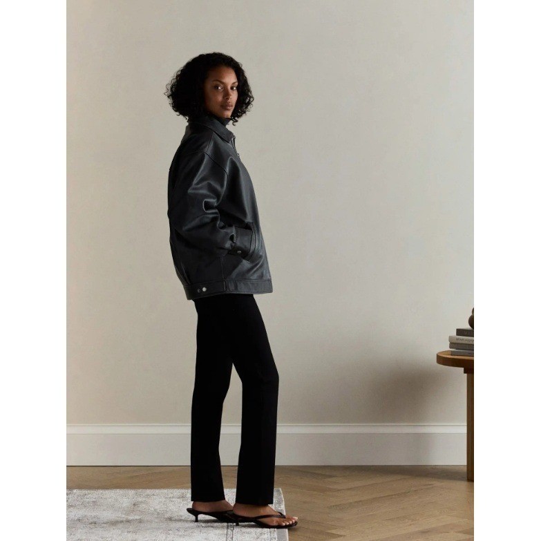 New Quince Ultra Stretch Ponte Straight Leg Pant Black Petite Medium Inseam 28 - View 3
