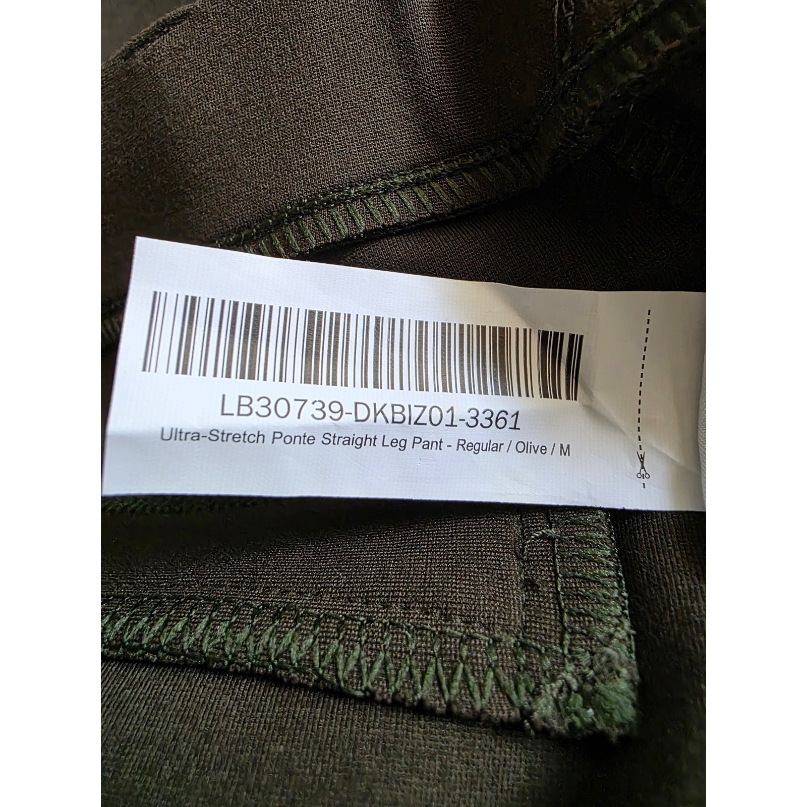 Quince Ultra-Stretch Ponte Straight Leg Pant Olive Medium NWT - View 5