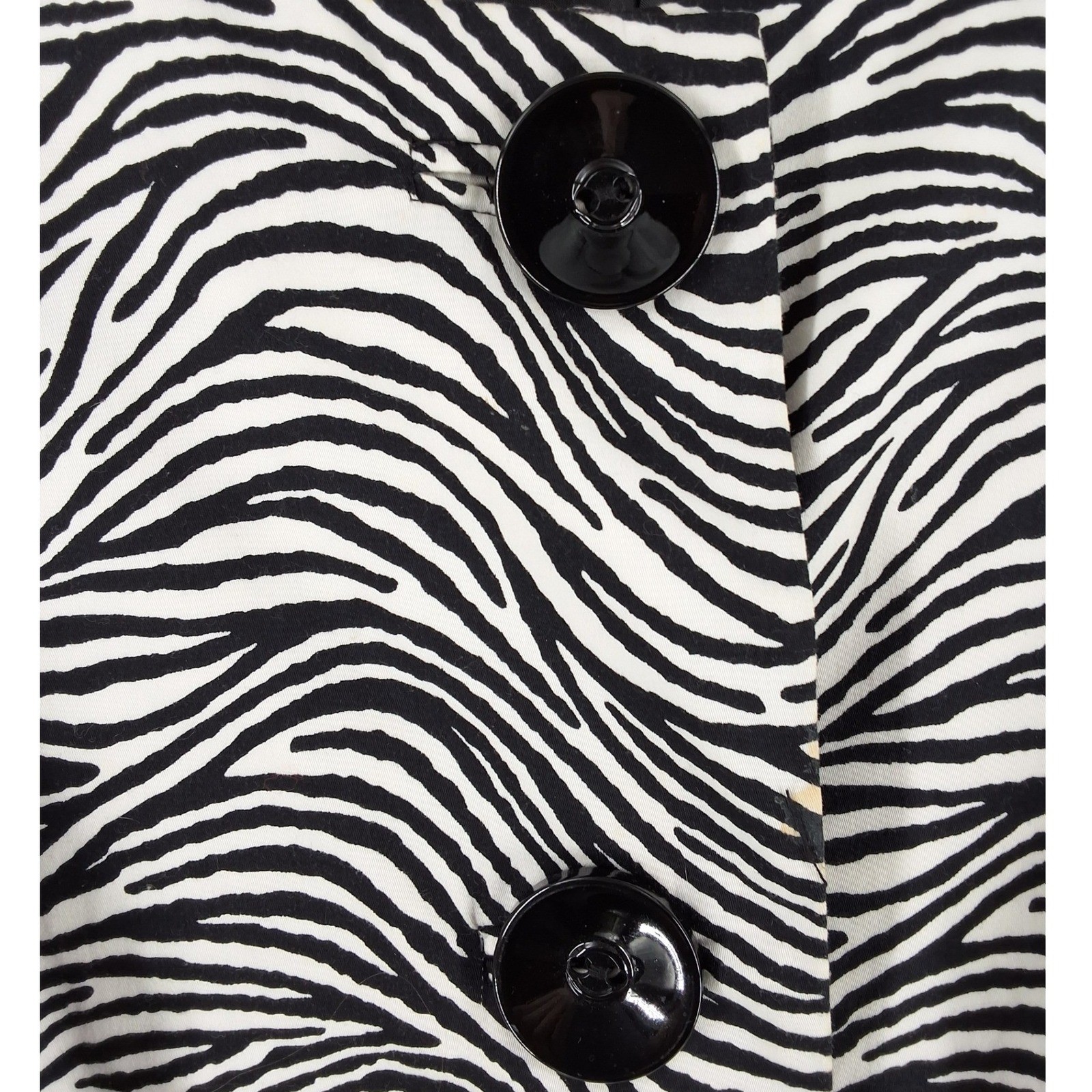 Ecologie Woman Zebra Print Jacket Blazer Black White Plus 2X Lined Collarless - View 3