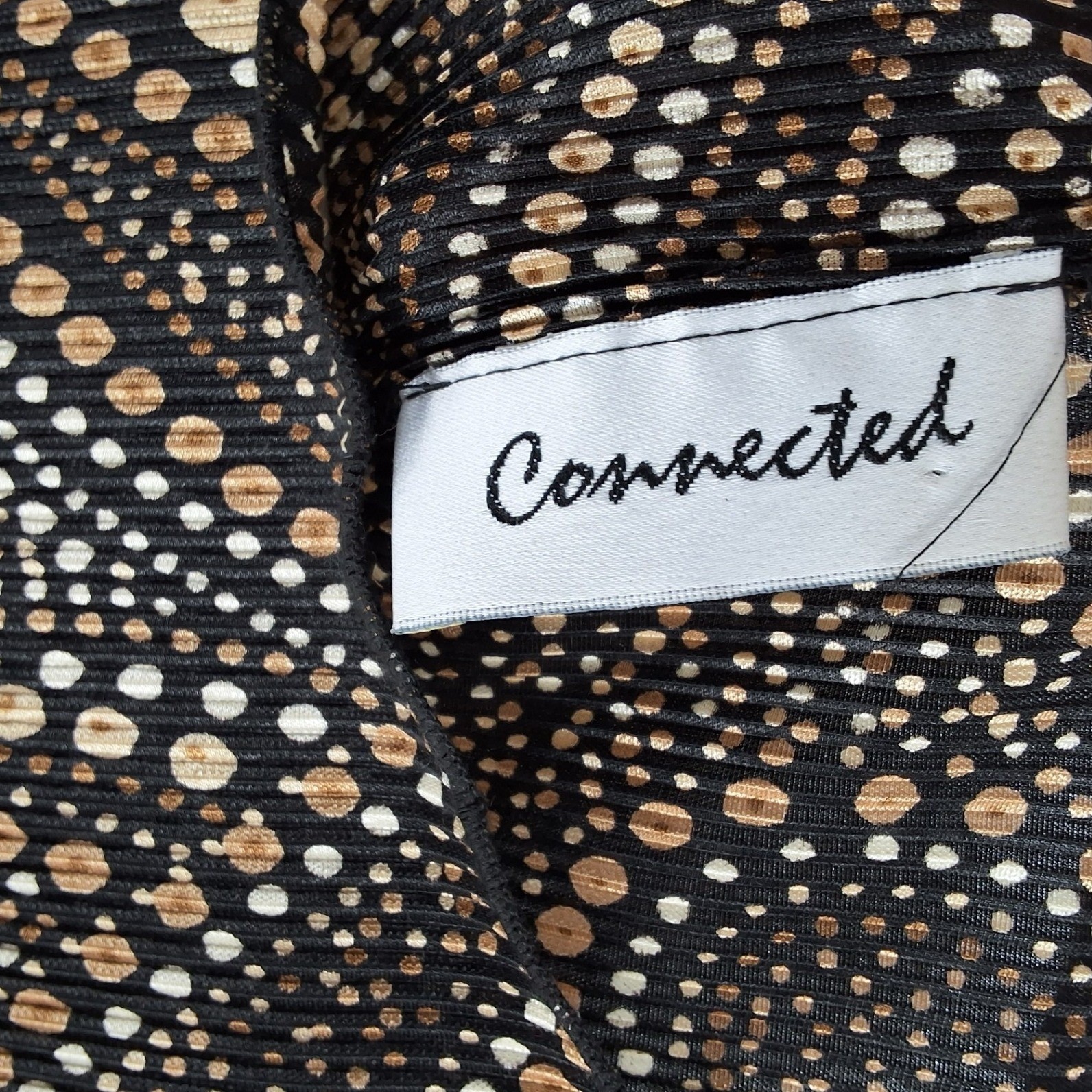 Connected Apparel Brown Paisley Plisse Pleated 3/4 Tunic Top M - View 4