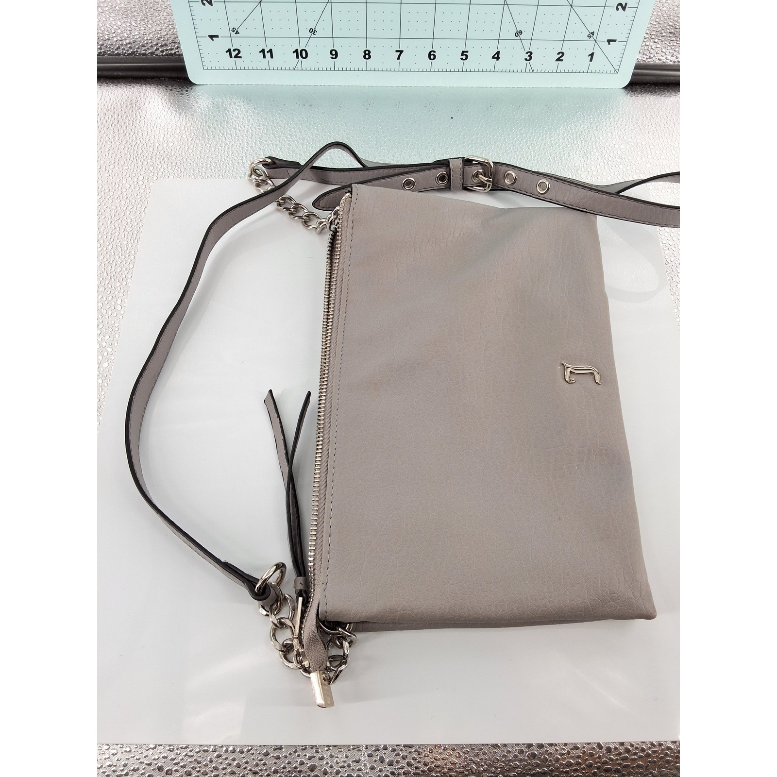 Juicy Couture Gray Faux Leather Crossbody Bag Detachable Pouch Wristlet - View 18