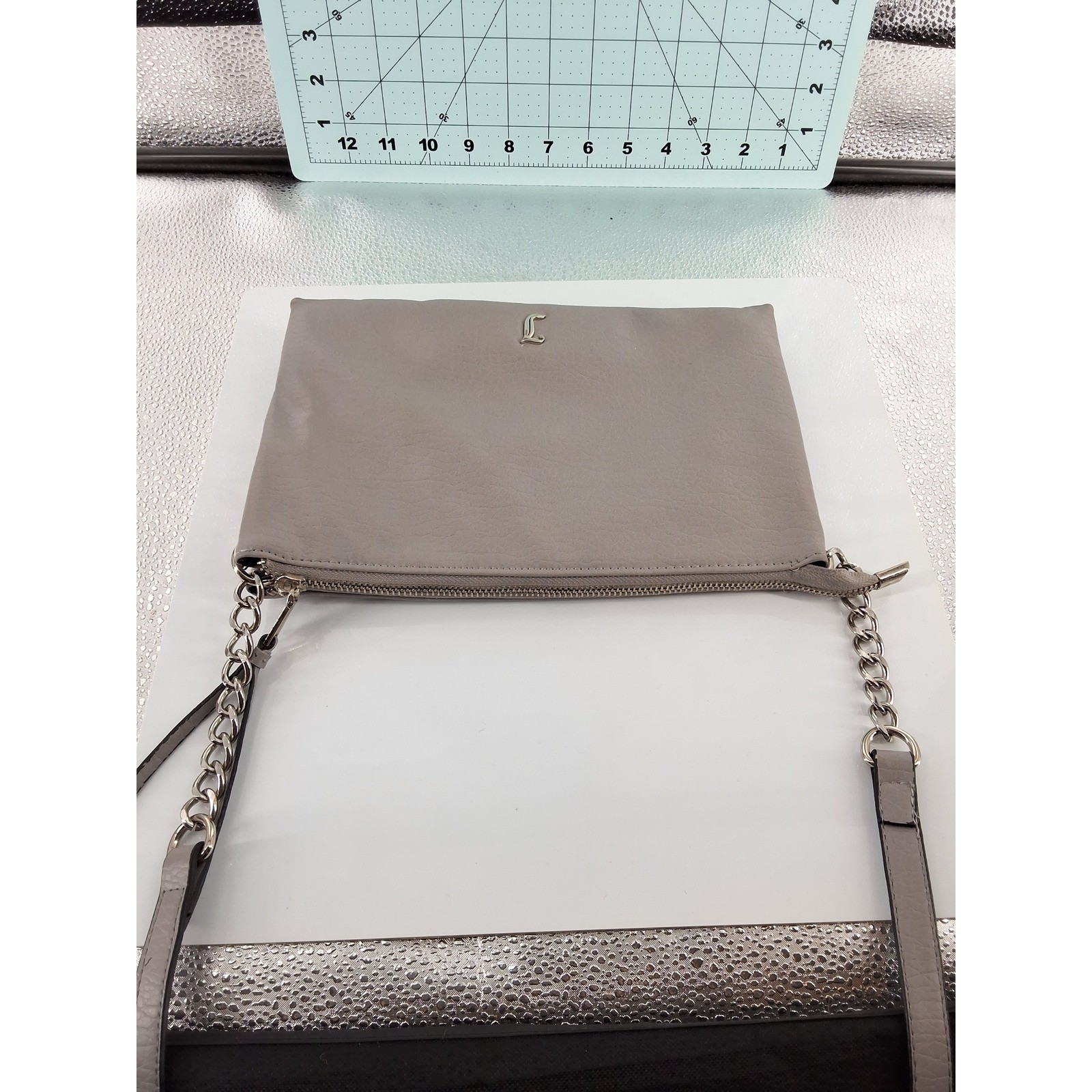 Juicy Couture Gray Faux Leather Crossbody Bag Detachable Pouch Wristlet - View 19