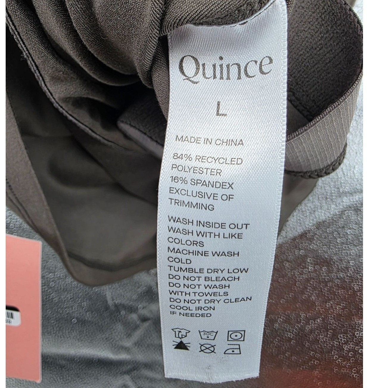 Quince Racerback Cropped Tank Top Large Olive Green Recycled Polyester NWT - View 3