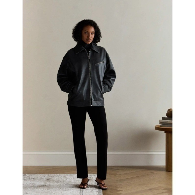 Quince Ultra-Stretch Ponte Straight Leg 4-Pocket Pants Black Small Petite SP 26
