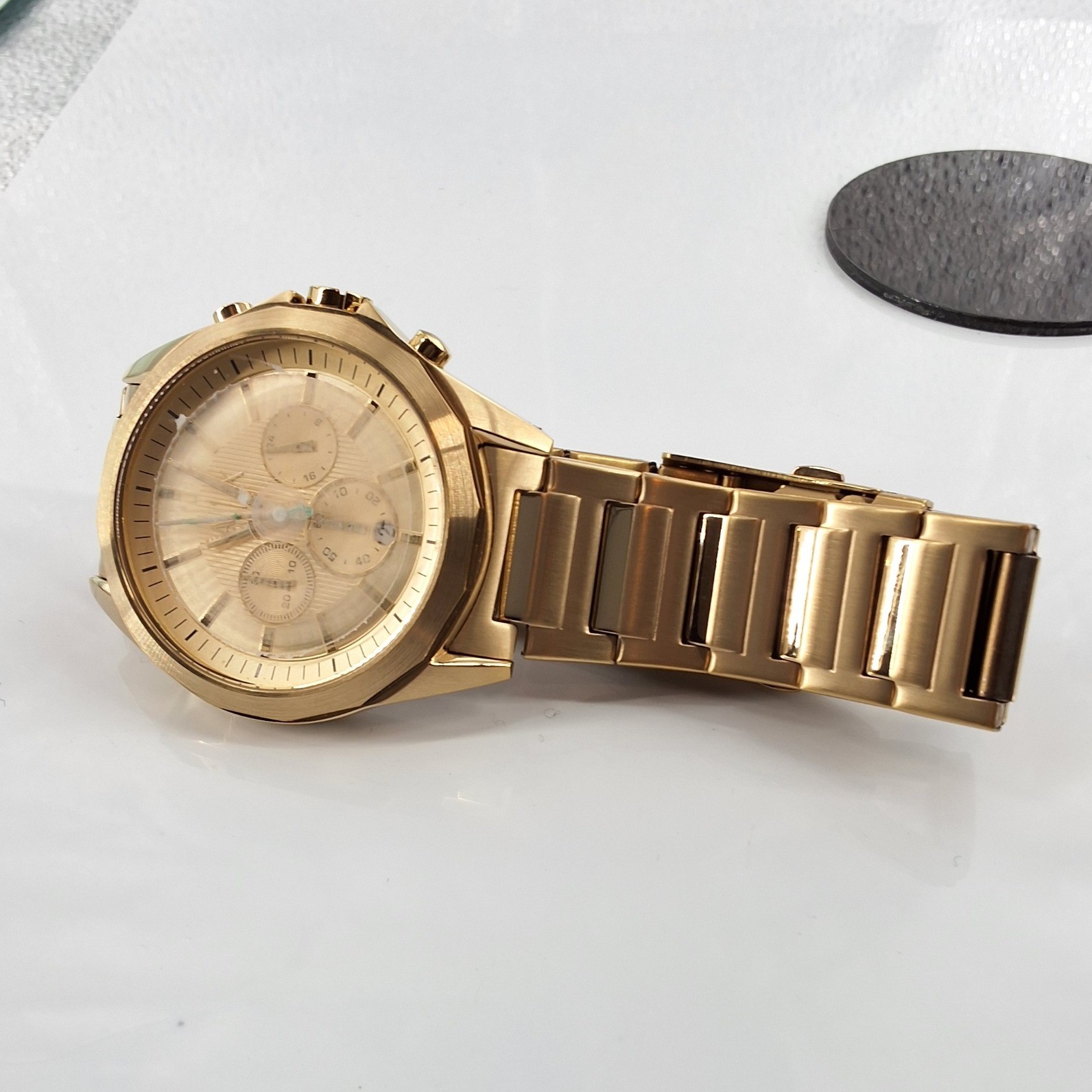 Armani Exchange Men's AX2602 Drexler Gold Watch Untested For Parts Box - View 8