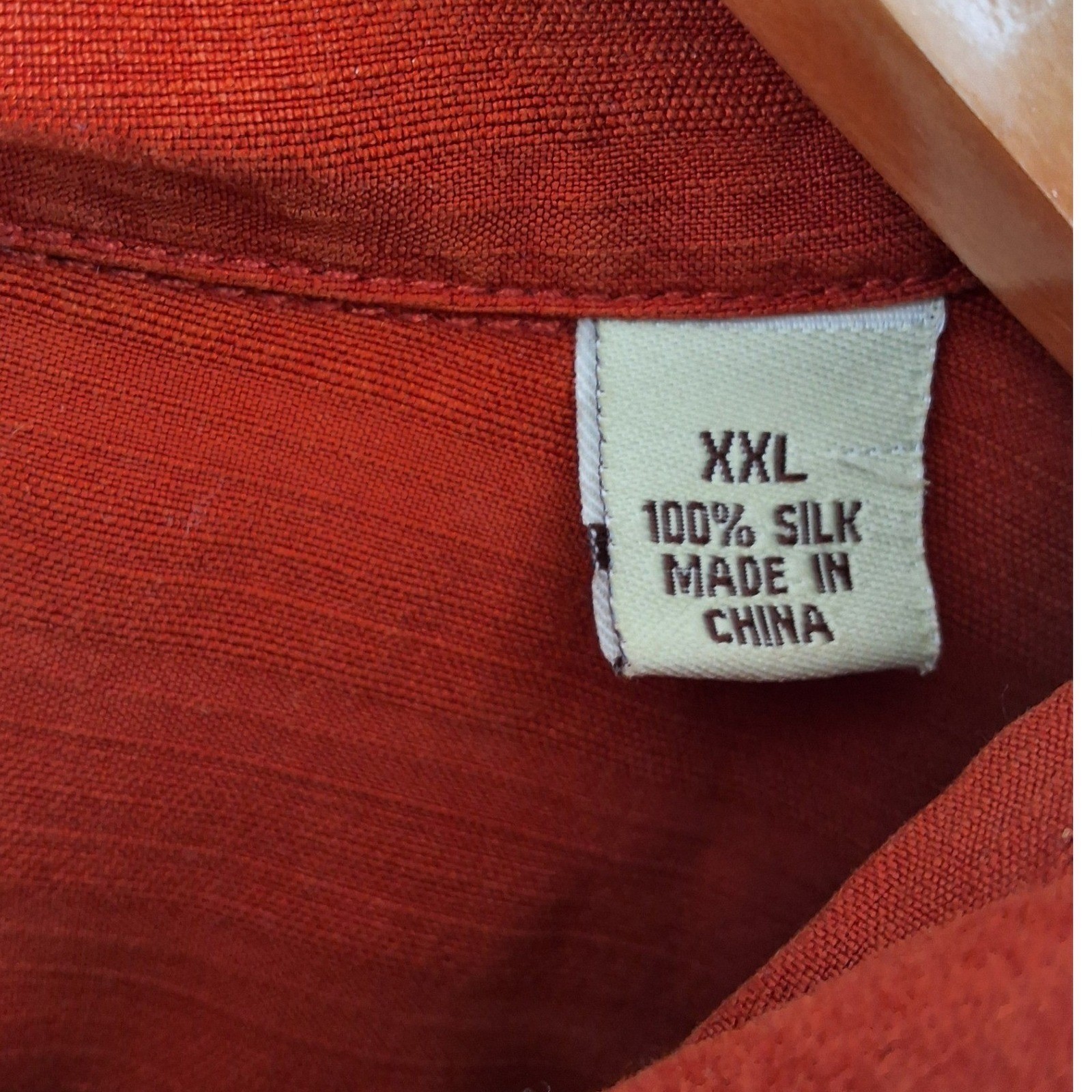 Tommy Bahama Men XXL Rust Orange Silk Textured Short Sleeve Camp Shirt Resort - View 5