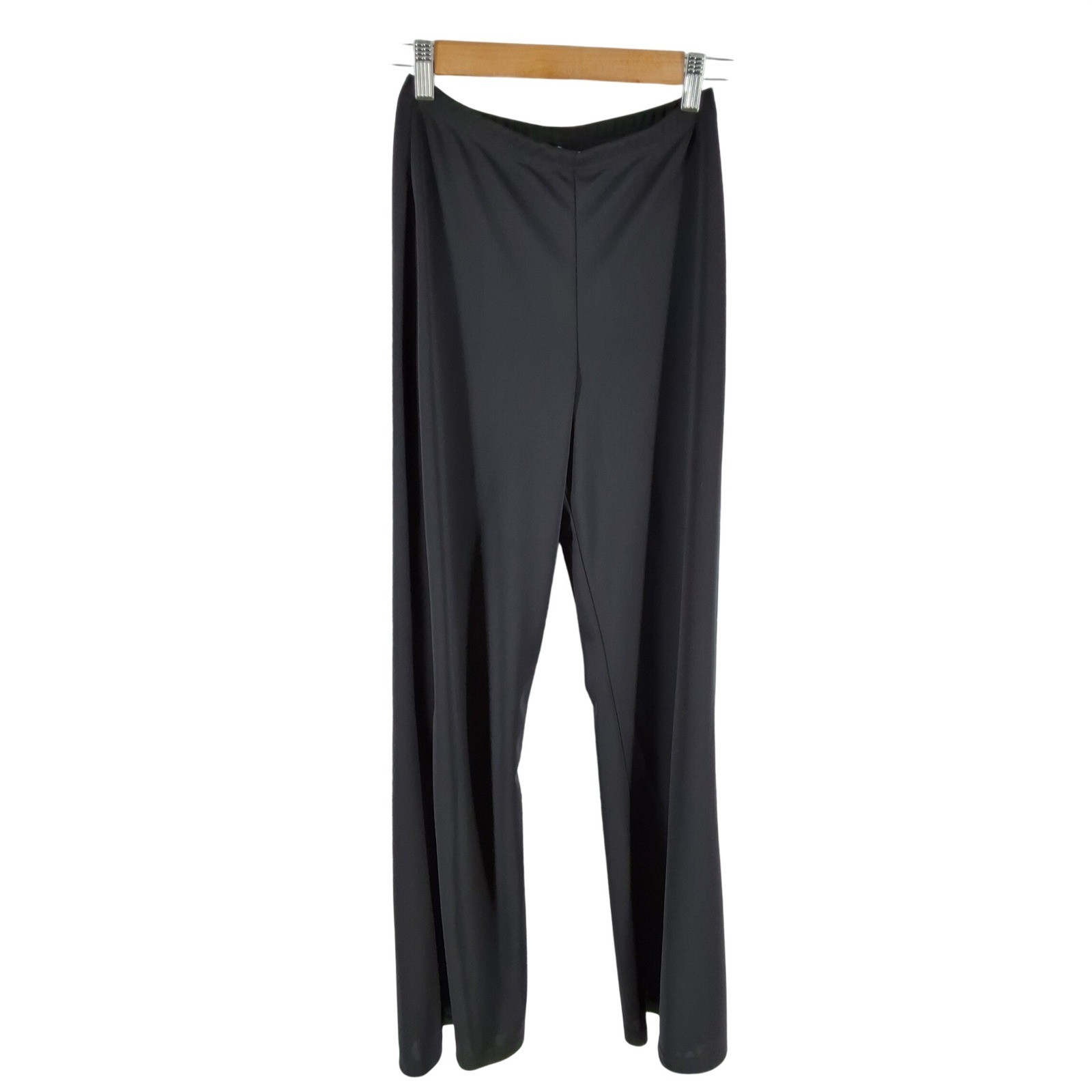 Connected Apparel Black Wide Leg Pants Small Elastic Waist Matte Jersey Matte