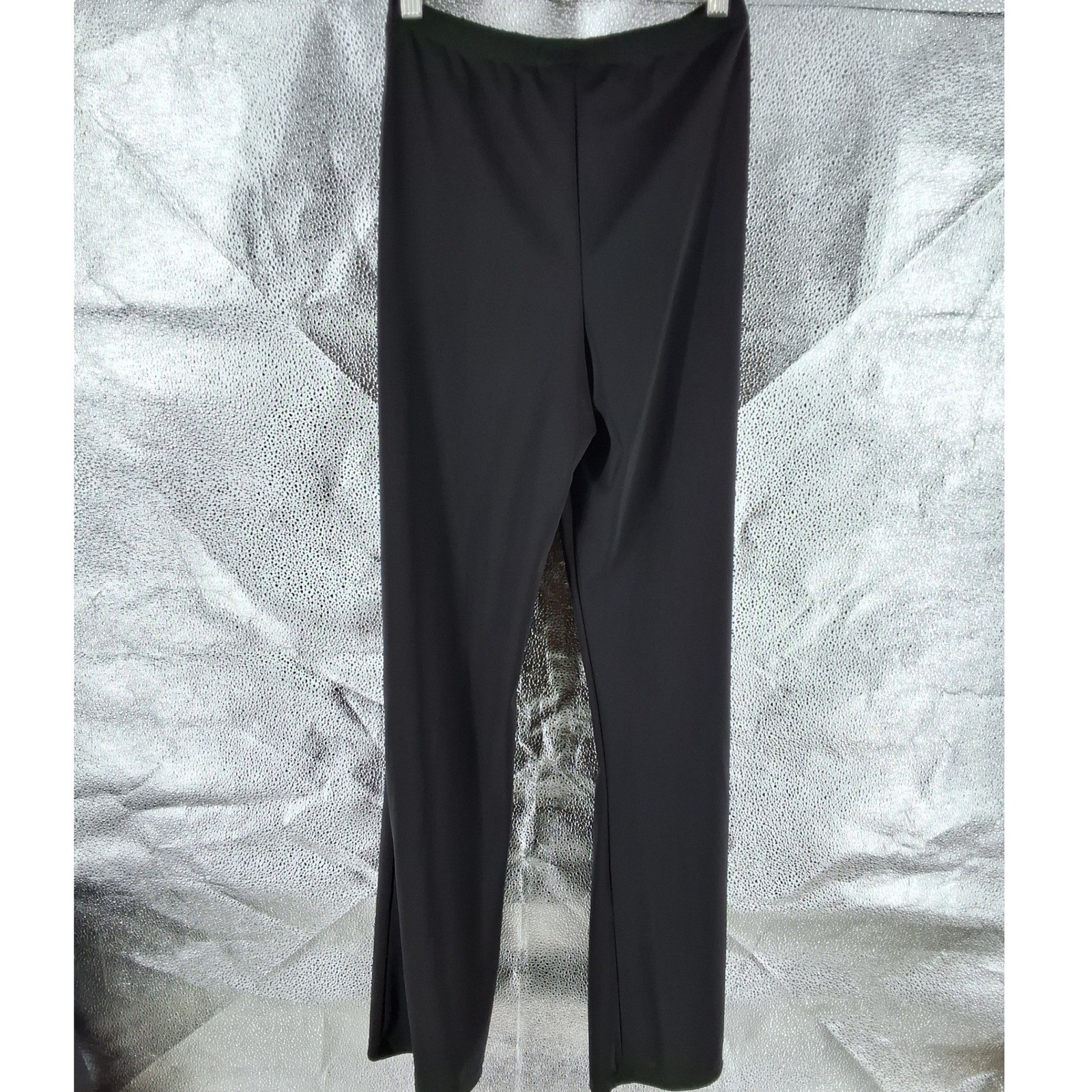 Connected Apparel Black Wide Leg Pants Small Elastic Waist Matte Jersey Matte - View 4
