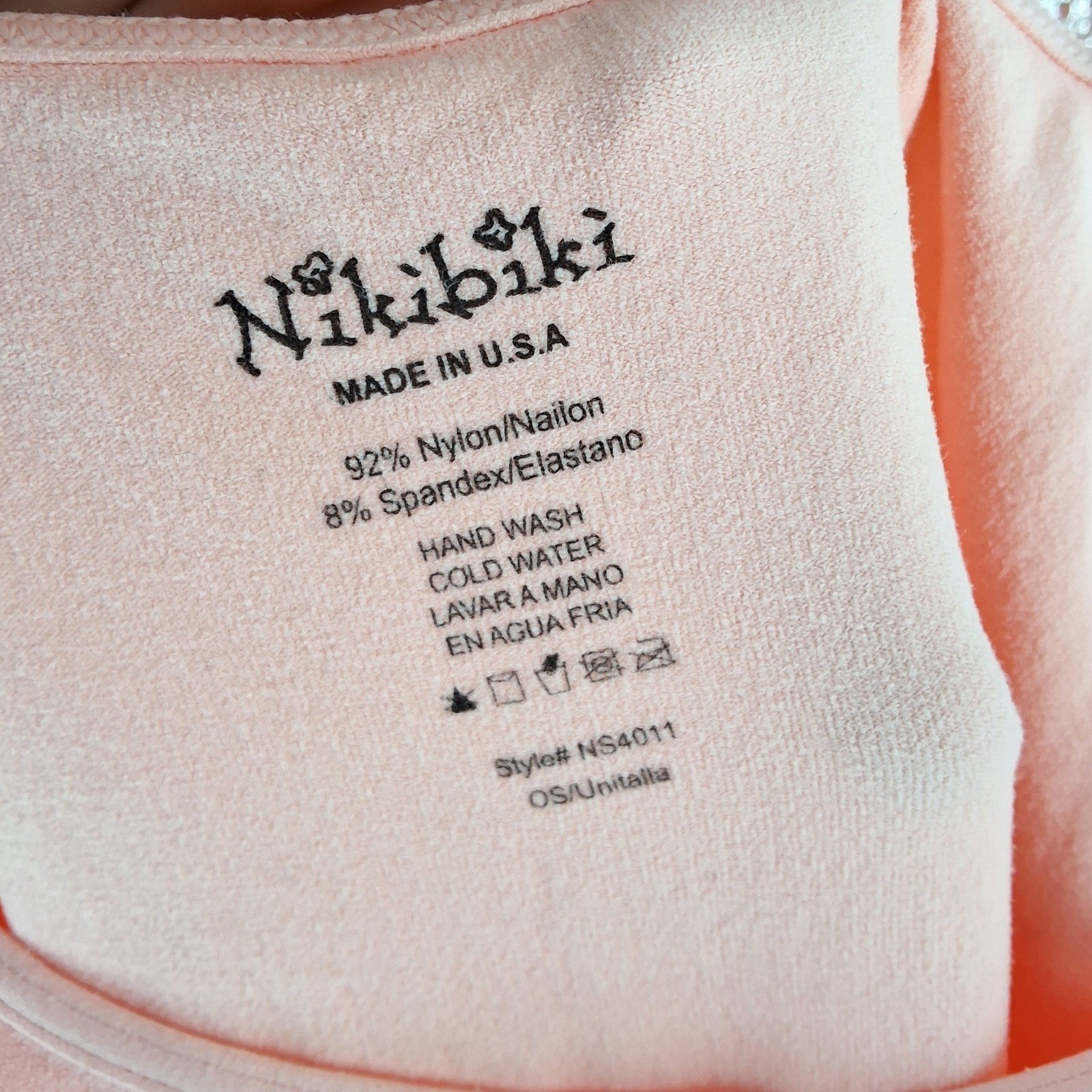 Nikibiki Coral Pink Seamless Camisole Top NS4011 Spaghetti Strap Tank Cami OS - View 4