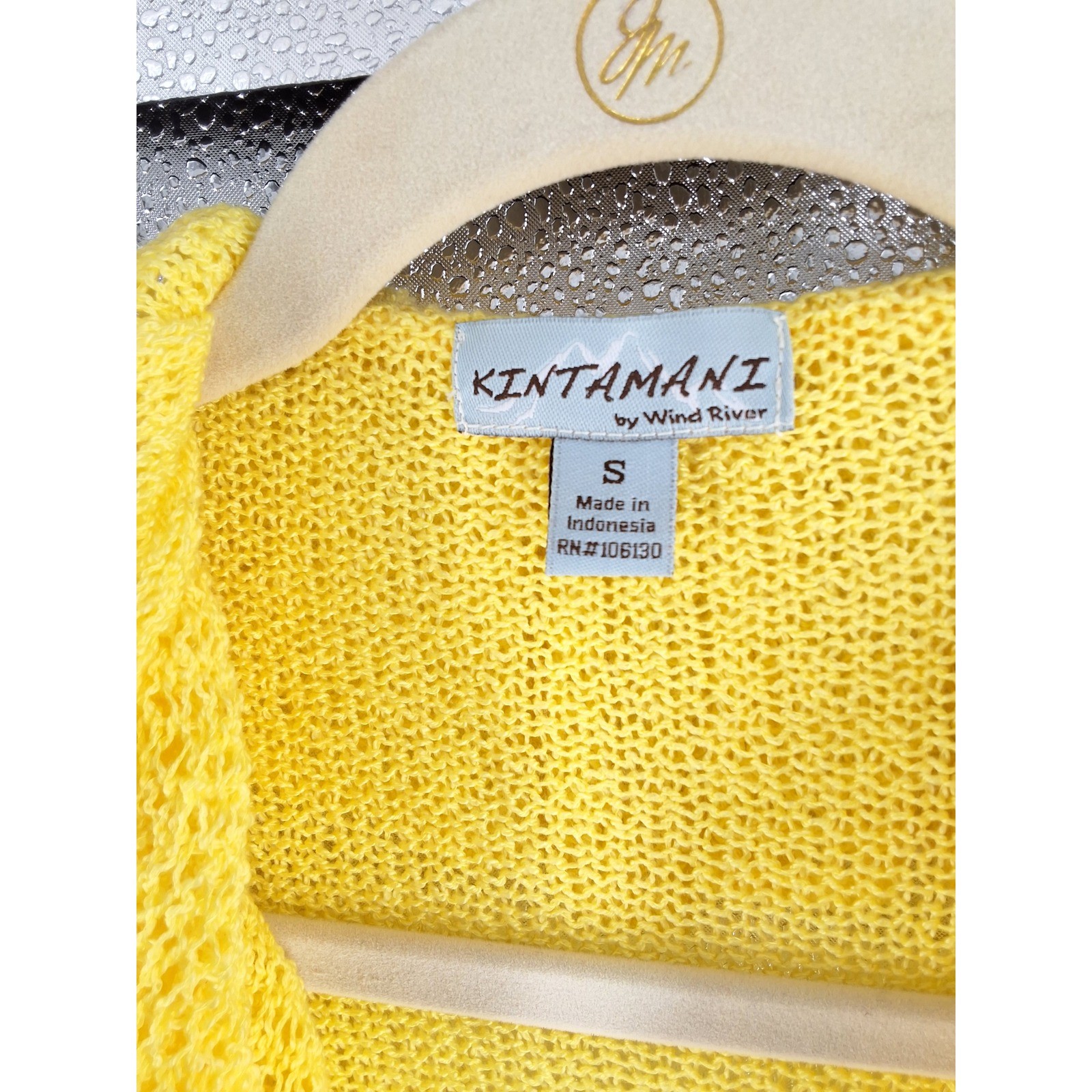Kintamani by Wind River Yellow Ruffle Open Front Cardigan Sweater Womens Small - View 3