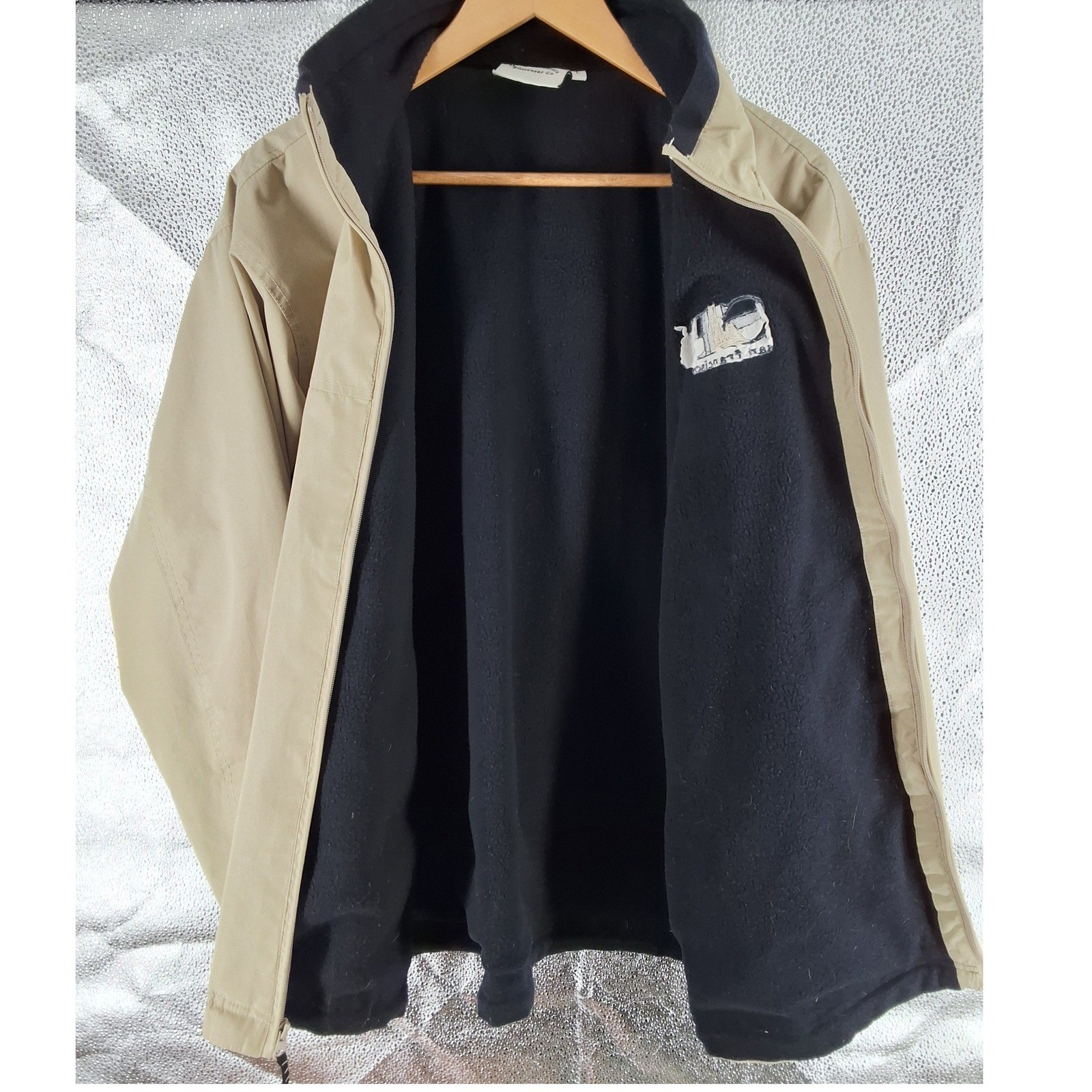 Spring Mountain San Francisco Fleece Lined Windbreaker Jacket Tan Men's Large