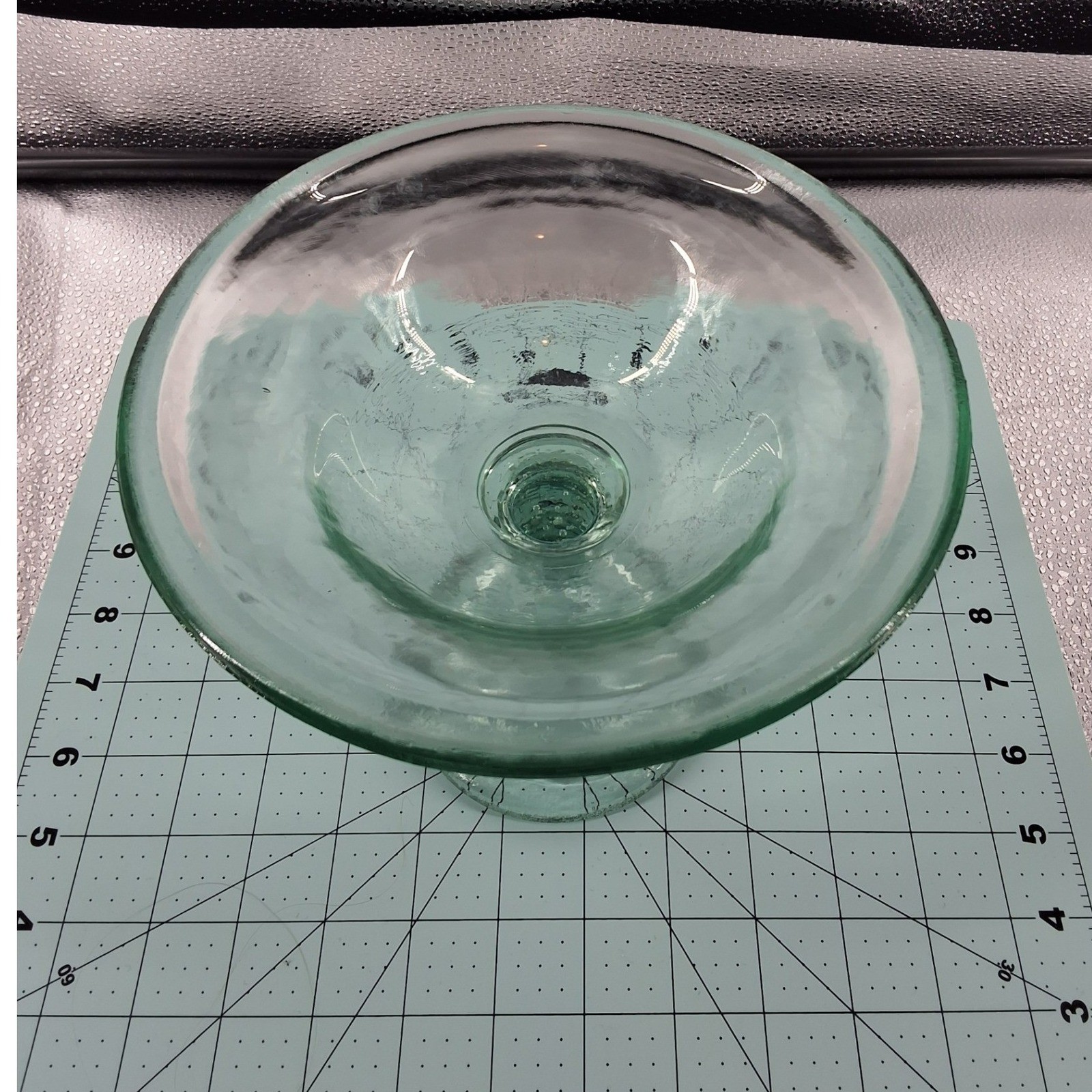 Vintage Green Glass Pedestal Compote Candy Dish - View 3
