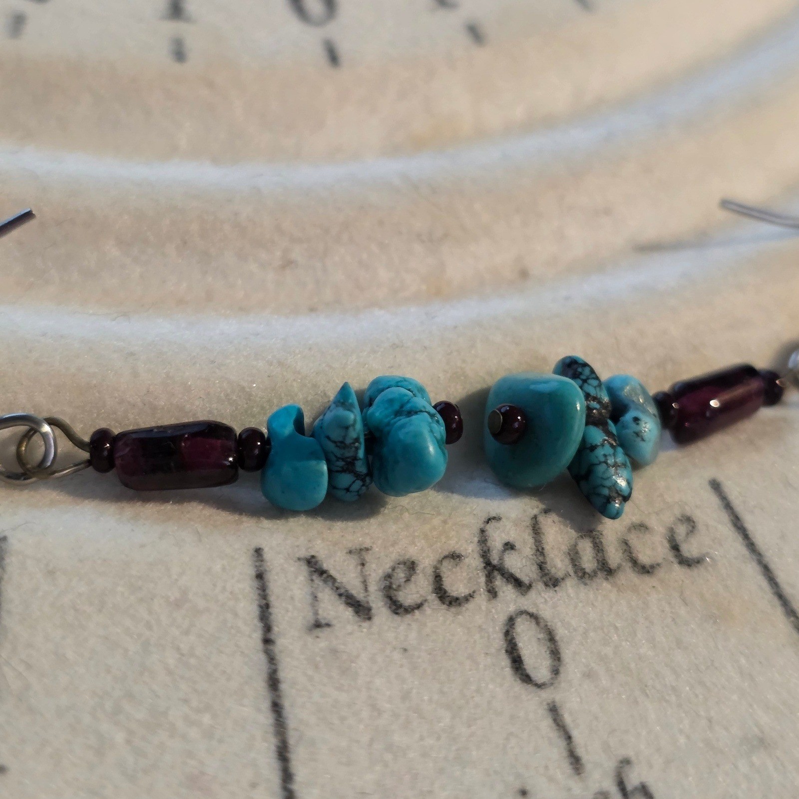 Handmade Turquoise Beaded Dangle Drop Earrings 1" Boho - View 4