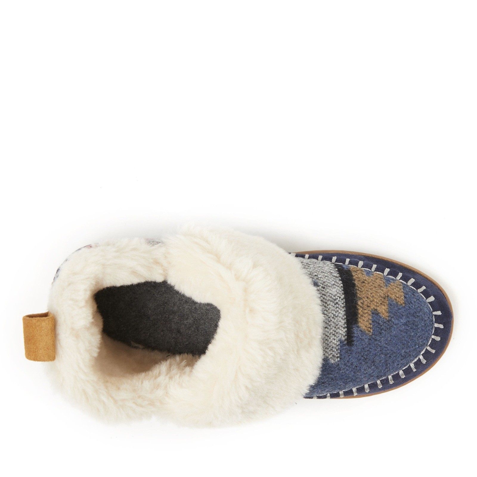 Dearfoams Southwestern Geometric Faux Fur Bootie Slippers Womens Sz 7 - View 5