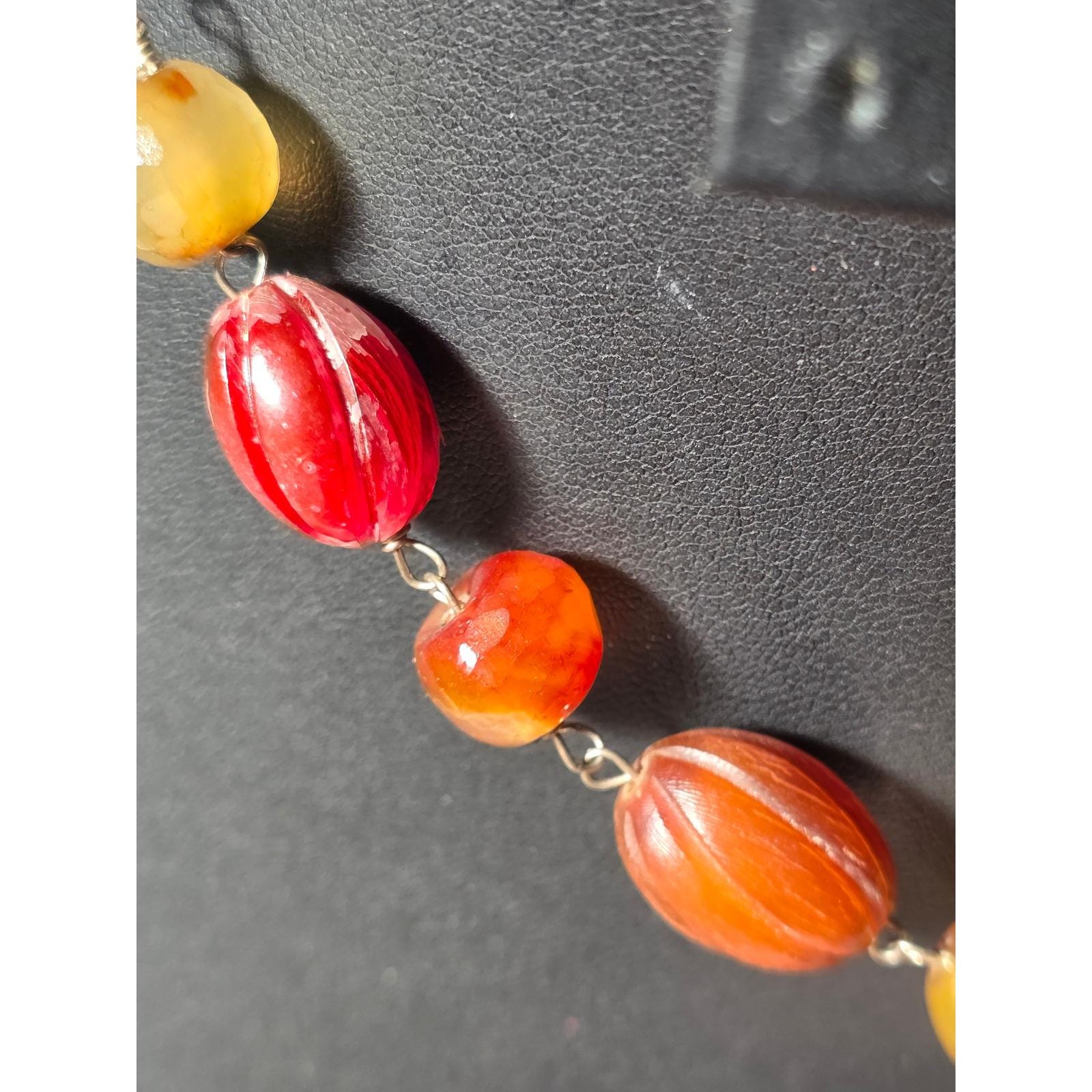 Smoky Quartz Intaglio Pendant Beaded Necklace Toggle Clasp - View 11