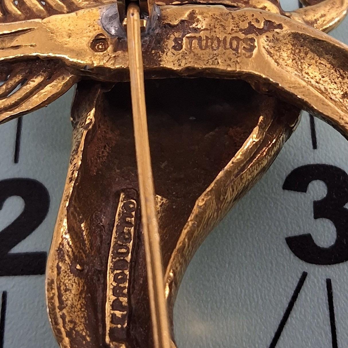 Art Studio Reproduction Gold Fish Brooch Pin 2" - Read Flaws - View 4