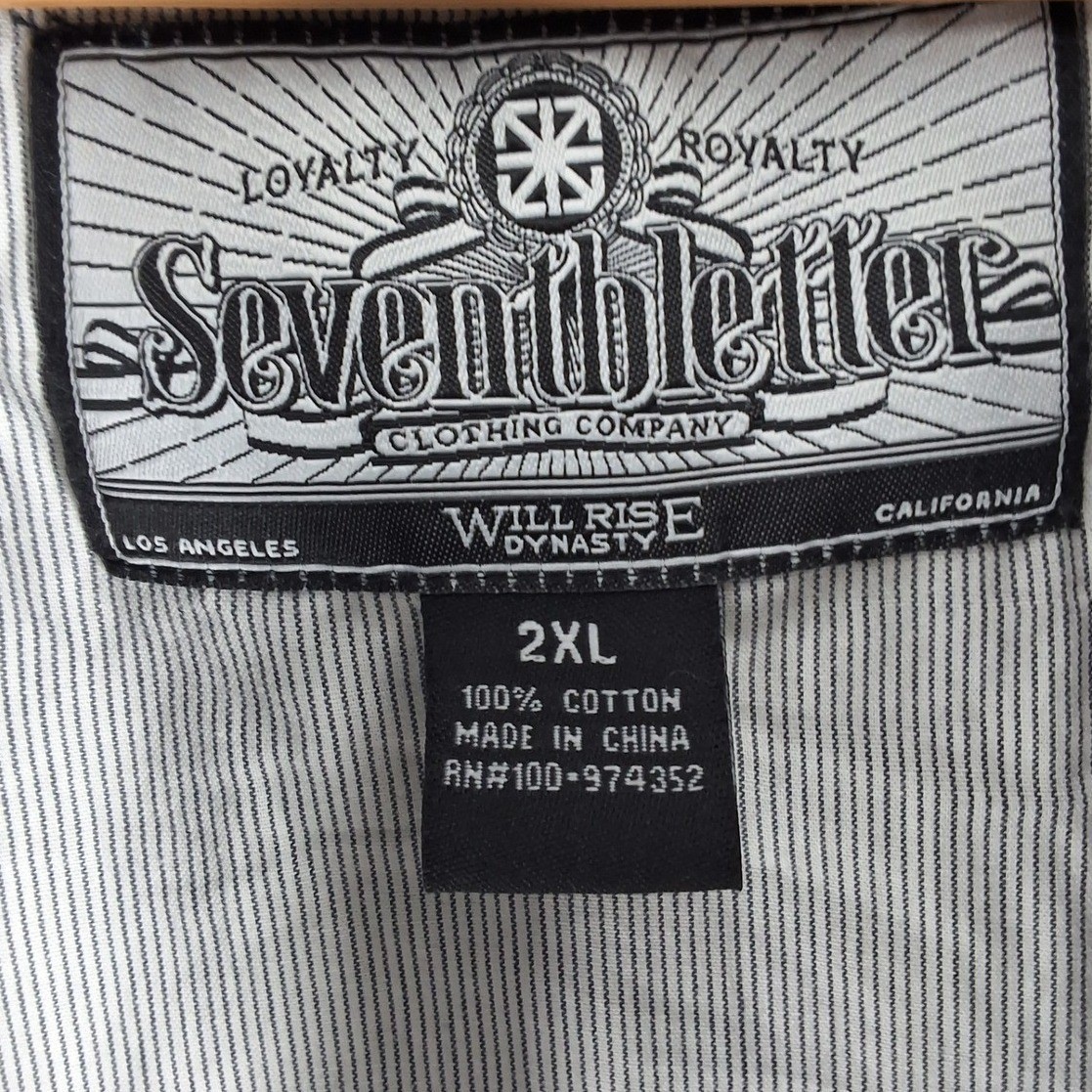Seventh Letter Will Rise Dynasty Full Zip Sweatshirt Mens 2XL Gray Streetwear - View 3