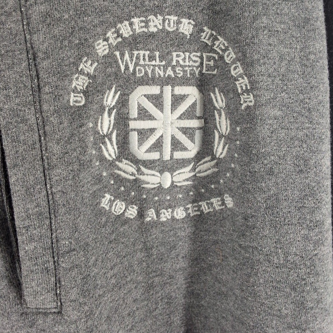 Seventh Letter Will Rise Dynasty Full Zip Sweatshirt Mens 2XL Gray Streetwear - View 6