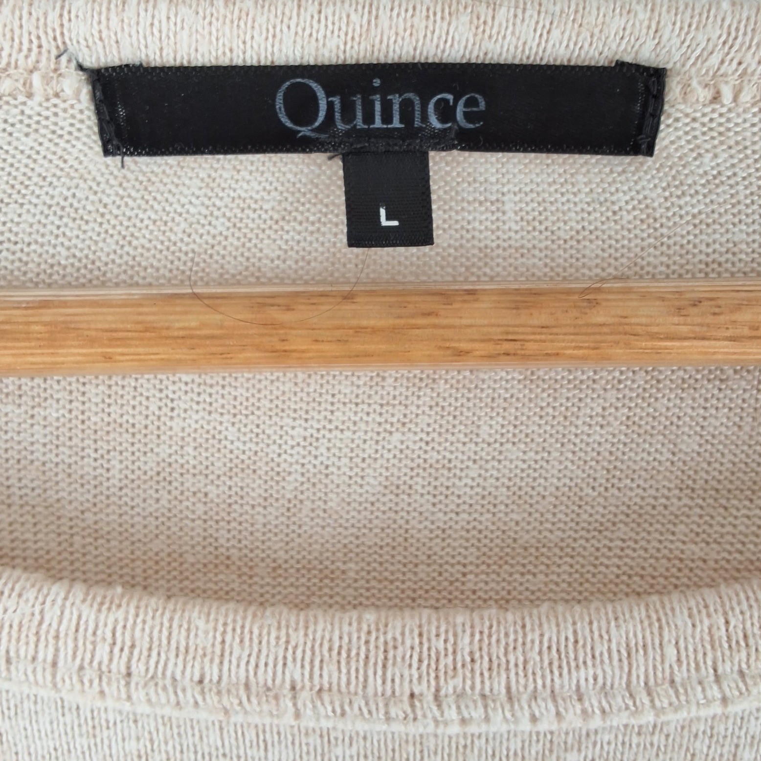 Quince Oatmeal Brushed Long Sleeve Lounge Tee Beige Drop Shoulder Knit Top L