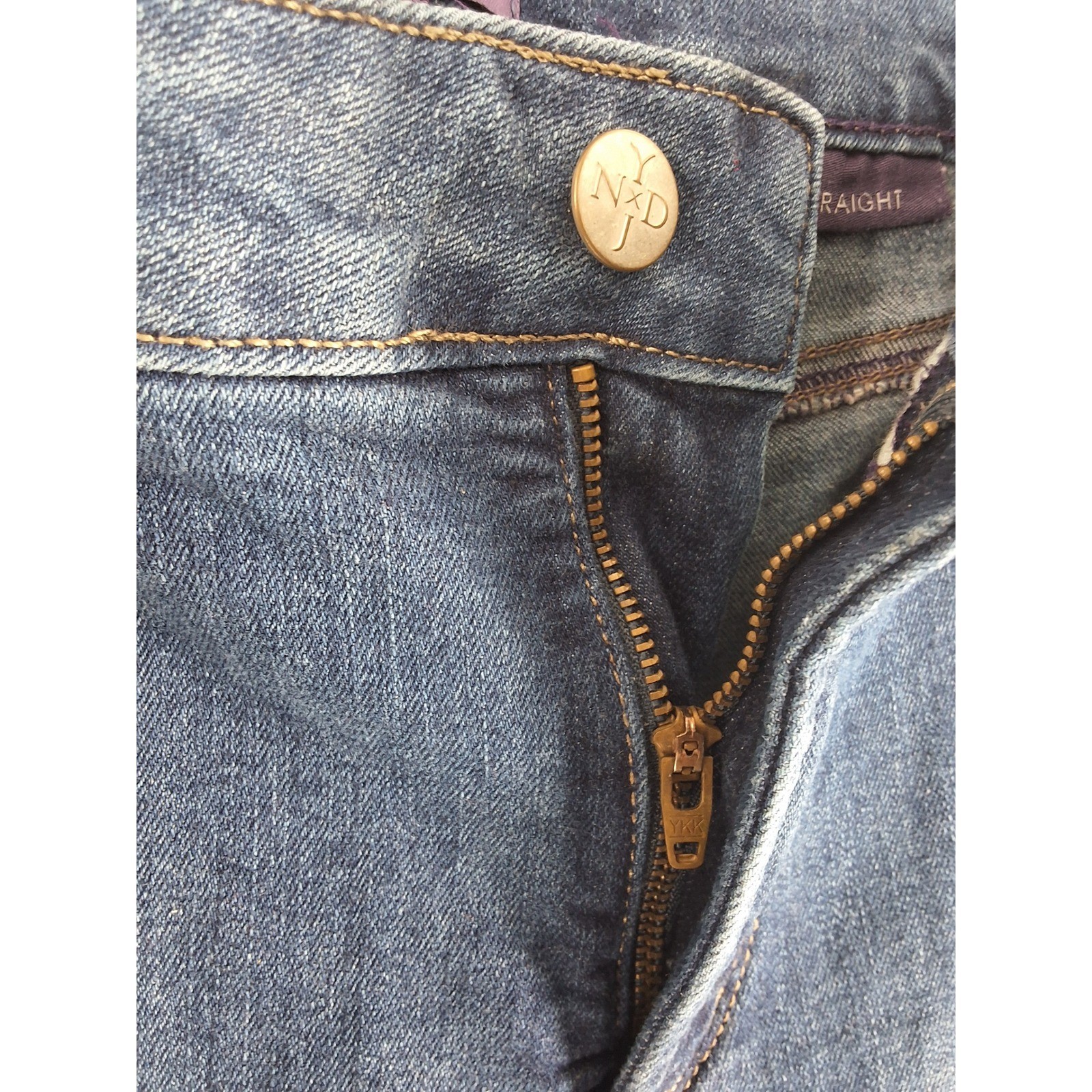 NYDJ Marilyn Straight Leg Jeans Womens 10 Medium Wash Blue Lift Tuck Denim - View 4