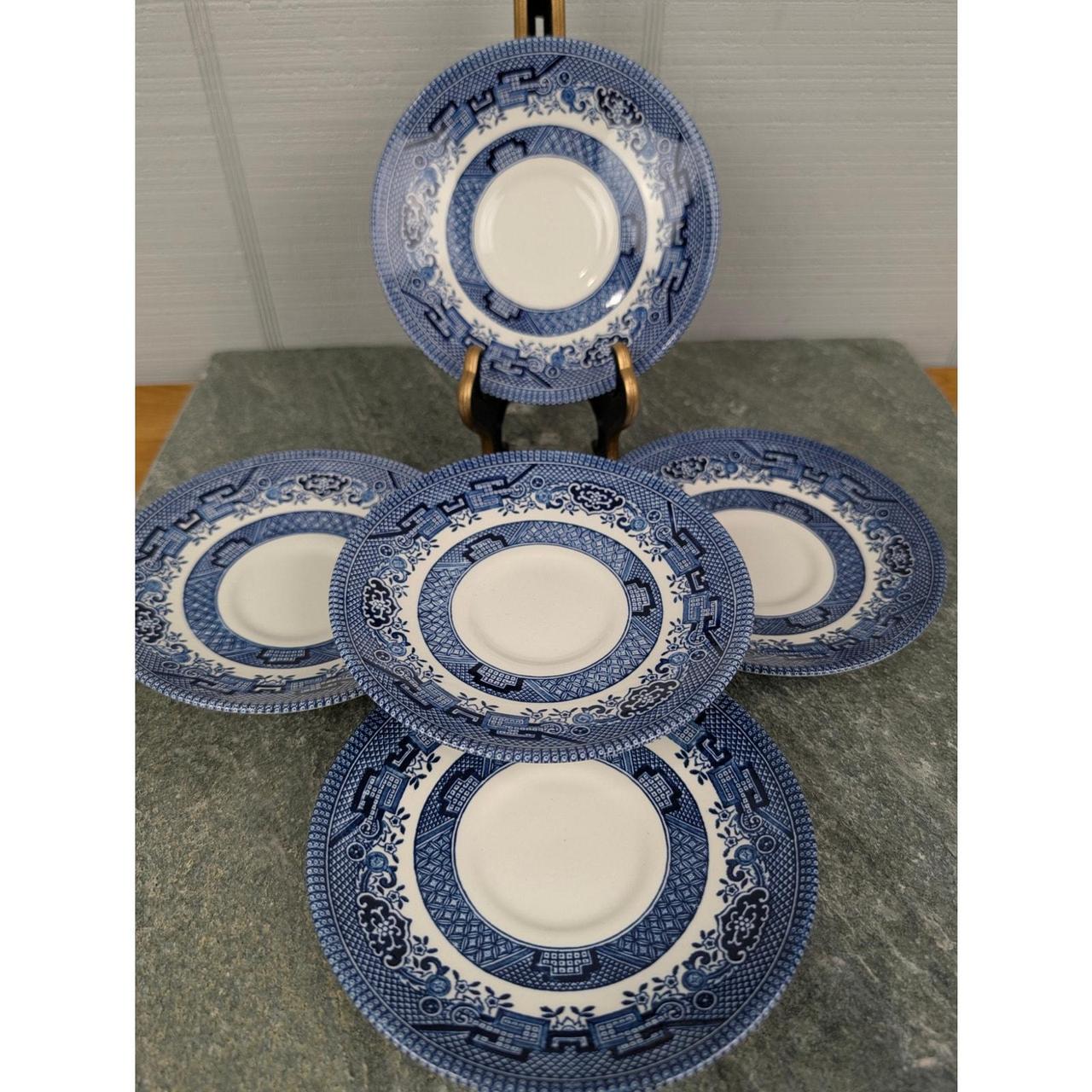 Vintage Roslyn Fine Bone China Tea Cup Saucer Set Blue Gold Gilt England - View 19