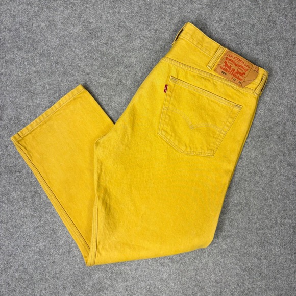 Levis 501 Original Fit Mens Jeans 42x30 Medium Wash Blue Button Fly Straight Leg - View 9