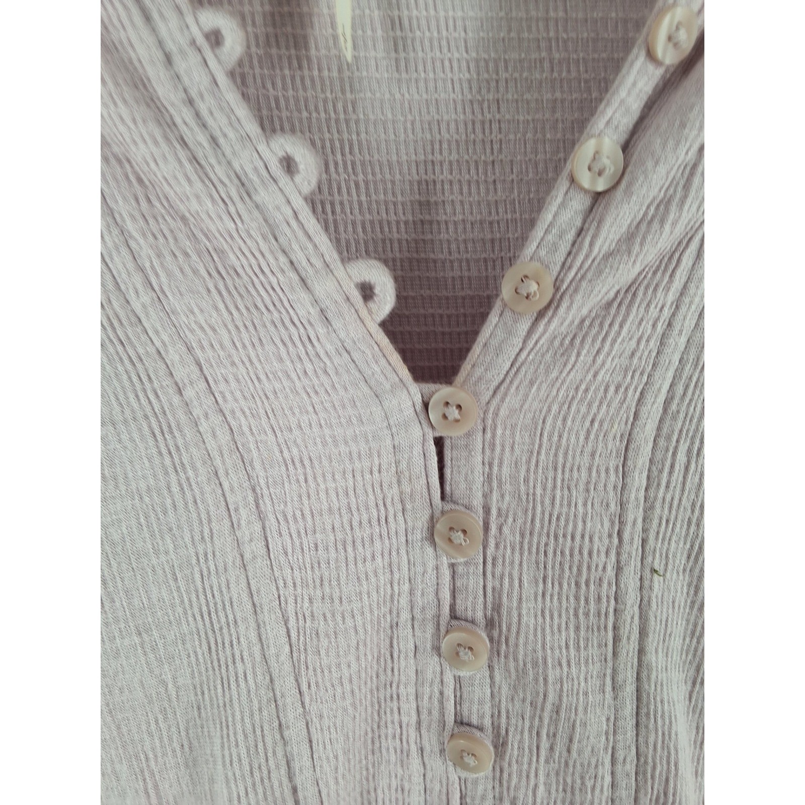 Free People Lavender Your Girl Ruffle Tunic Mini Dress Long Sleeve Top Large - View 5