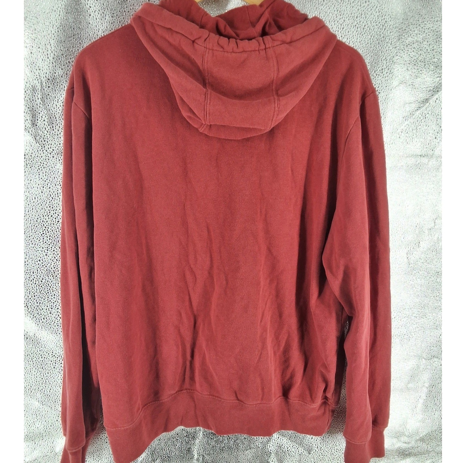 Arizona Jean Co Mens Hoodie L Burgundy Red Pullover Fleece Sweatshirt - View 4