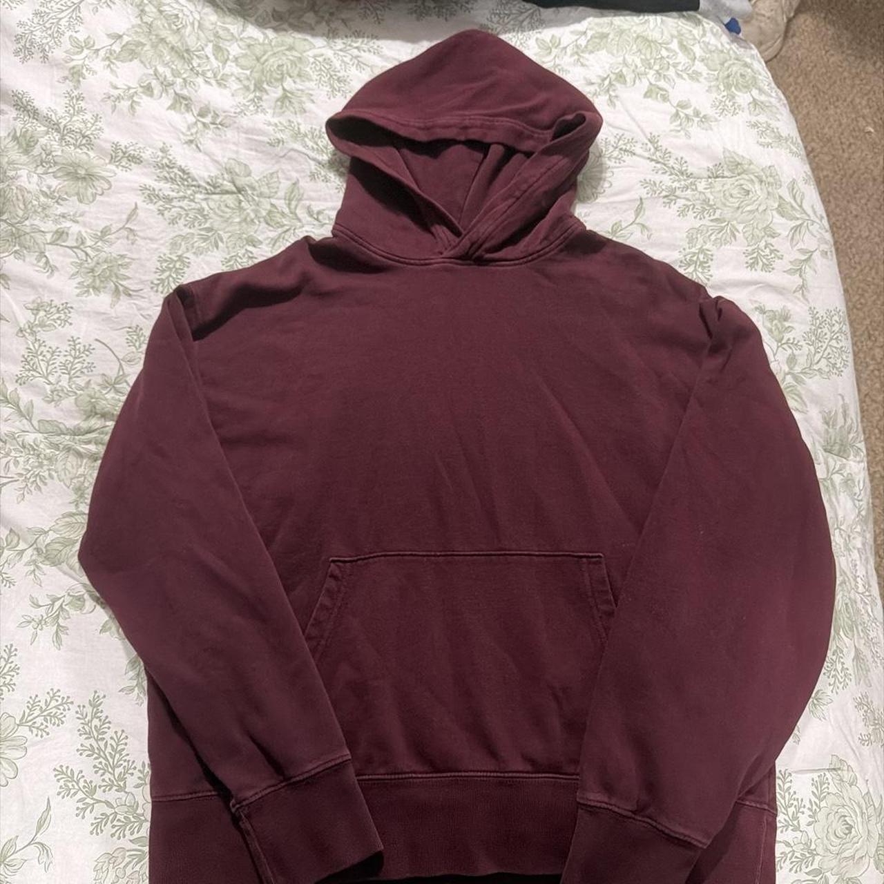 Arizona Jean Co Mens Hoodie L Burgundy Red Pullover Fleece Sweatshirt - View 8