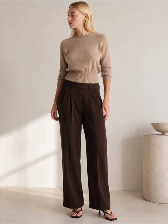 Quince Navy Blue Tencel Jersey Wide Leg Pants High Waisted Pockets NWT Medium - View 20