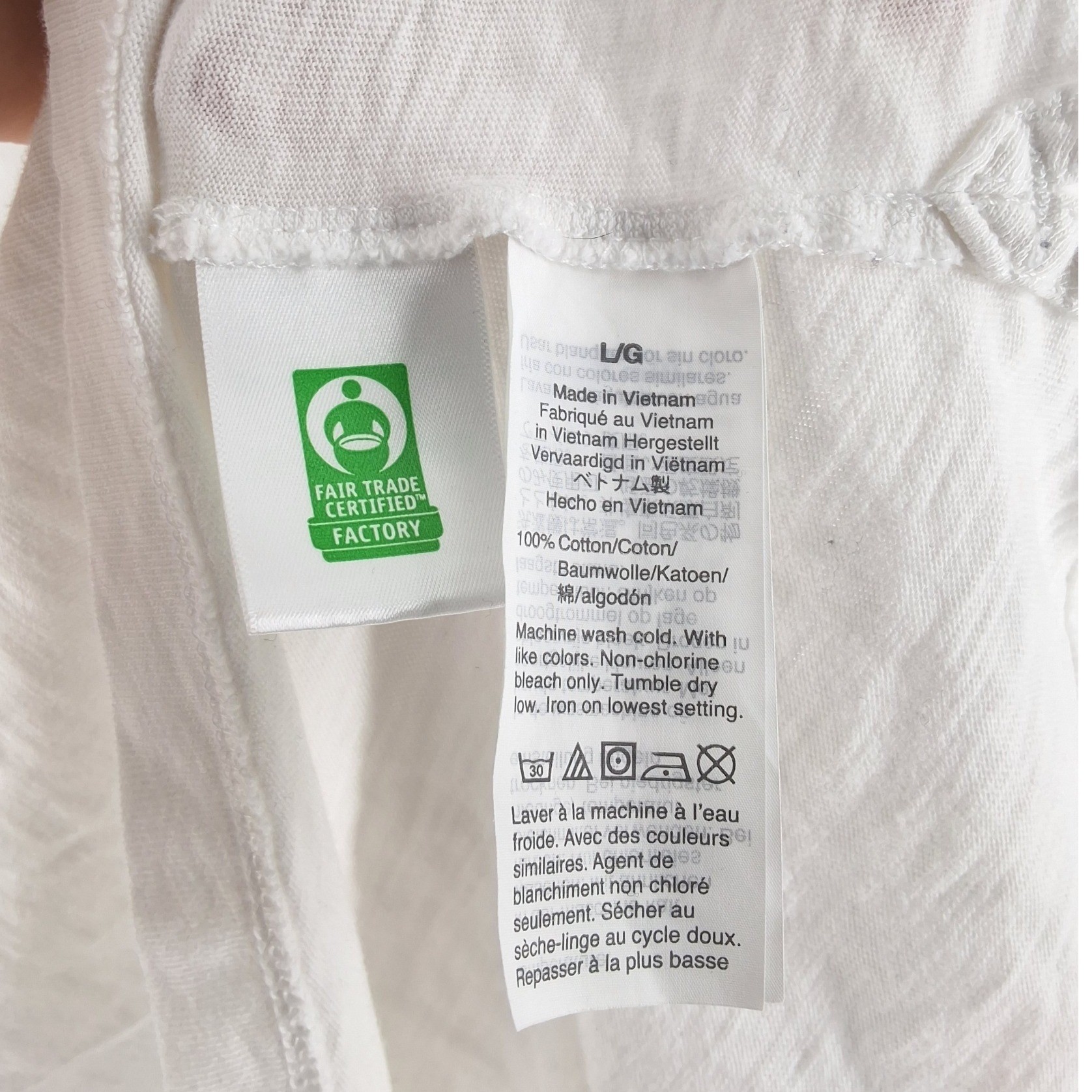 J.Crew Painter Slub Cotton Boatneck Tee White Long Sleeve Top L - View 3