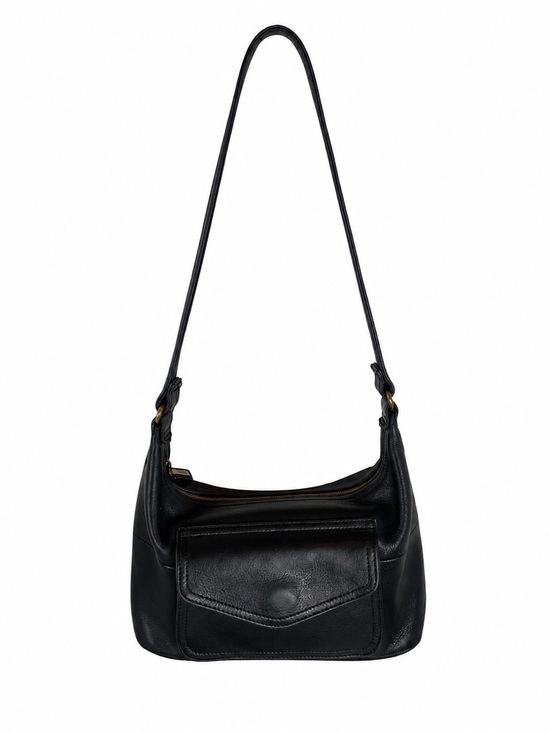 VTG Fossil Classic 75082 Metallic Gold Leather Crescent Hobo Shoulder Bag - View 9