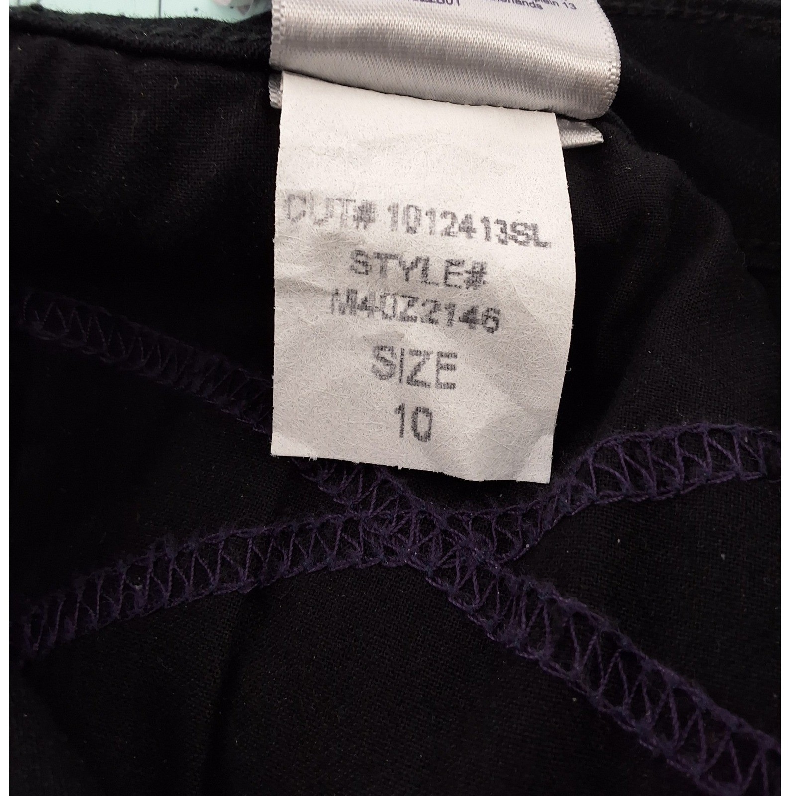 NYDJ Marilyn Straight Jeans Black Embroidered Pockets Lift Tuck Tech Size 10 - View 6