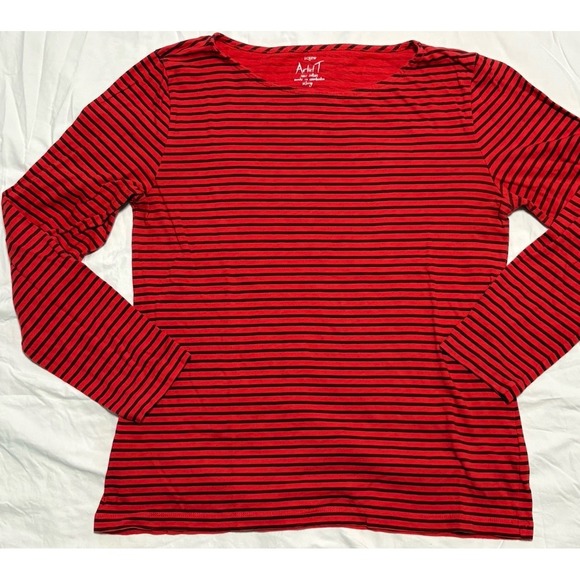 J.Crew Painter Slub Cotton Boatneck Tee White Long Sleeve Top L - View 19
