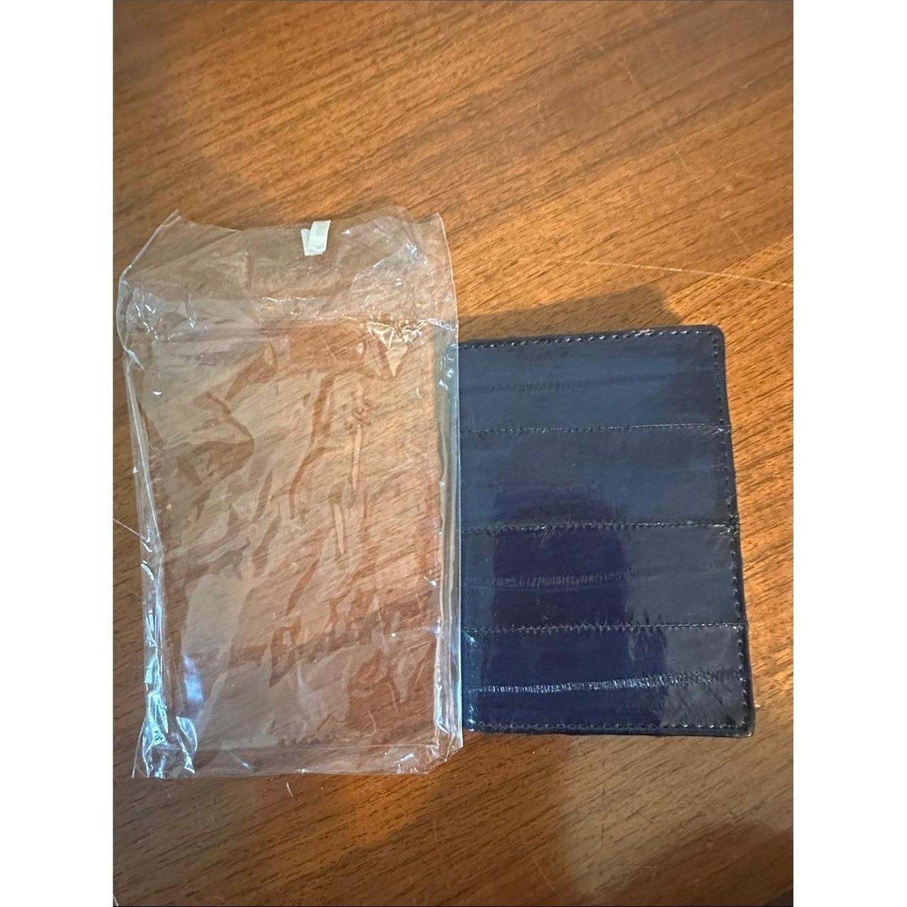 Vintage Black Eel Skin Card Holder Minimalist Slim Wallet Paneled Unisex - View 13