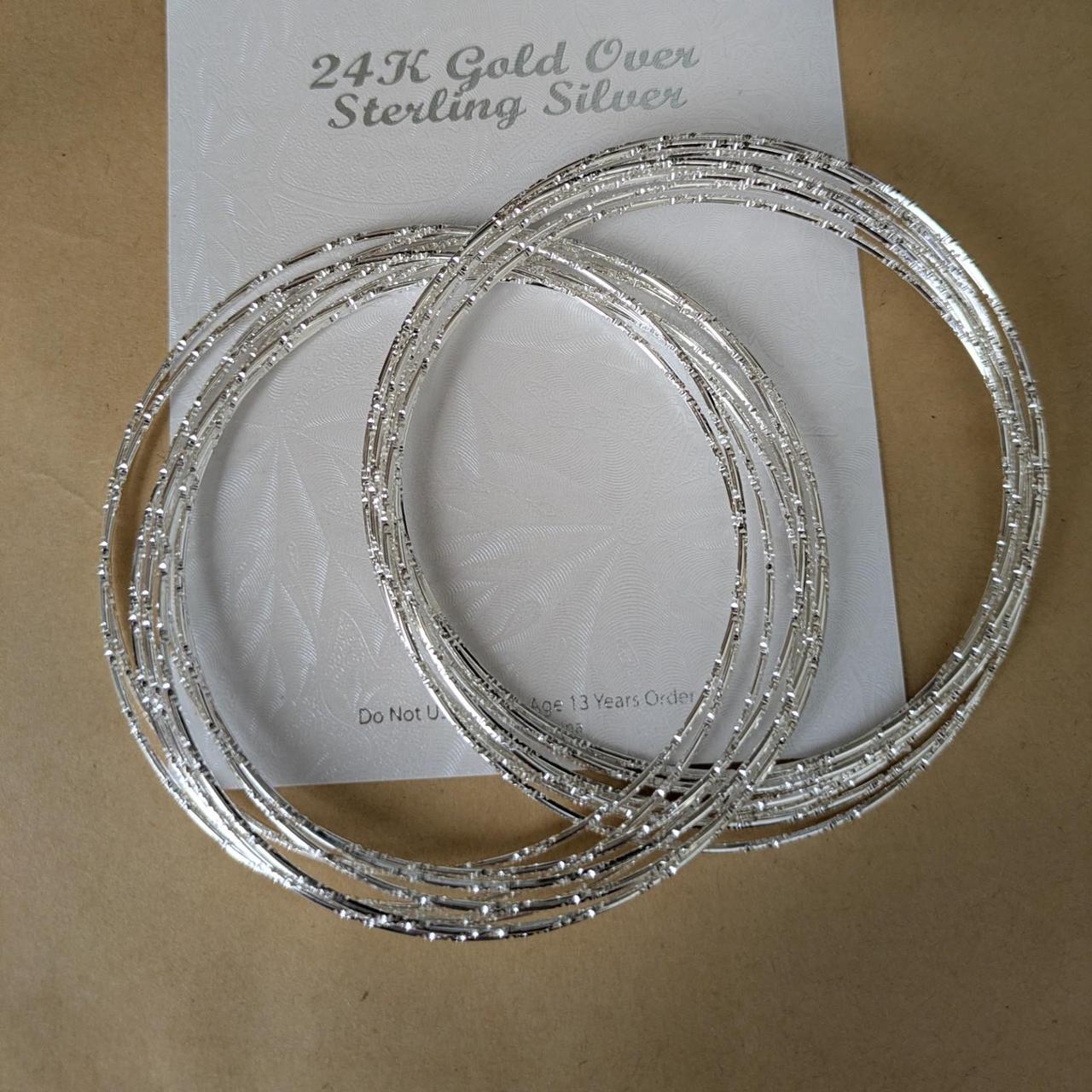 18k Over Silver 0.16 Ct. Tw. Diamond Bangle Bracelet In Gold OS - View 9