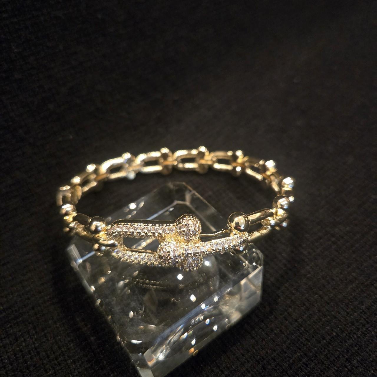 18k Over Silver 0.16 Ct. Tw. Diamond Bangle Bracelet In Gold OS - View 16