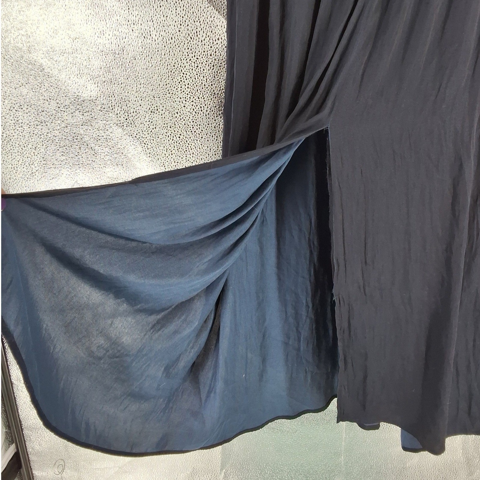 LOFT Outlet Womens XL Navy Blue Elastic Waist High Side Slit Maxi Skirt Casual - View 3
